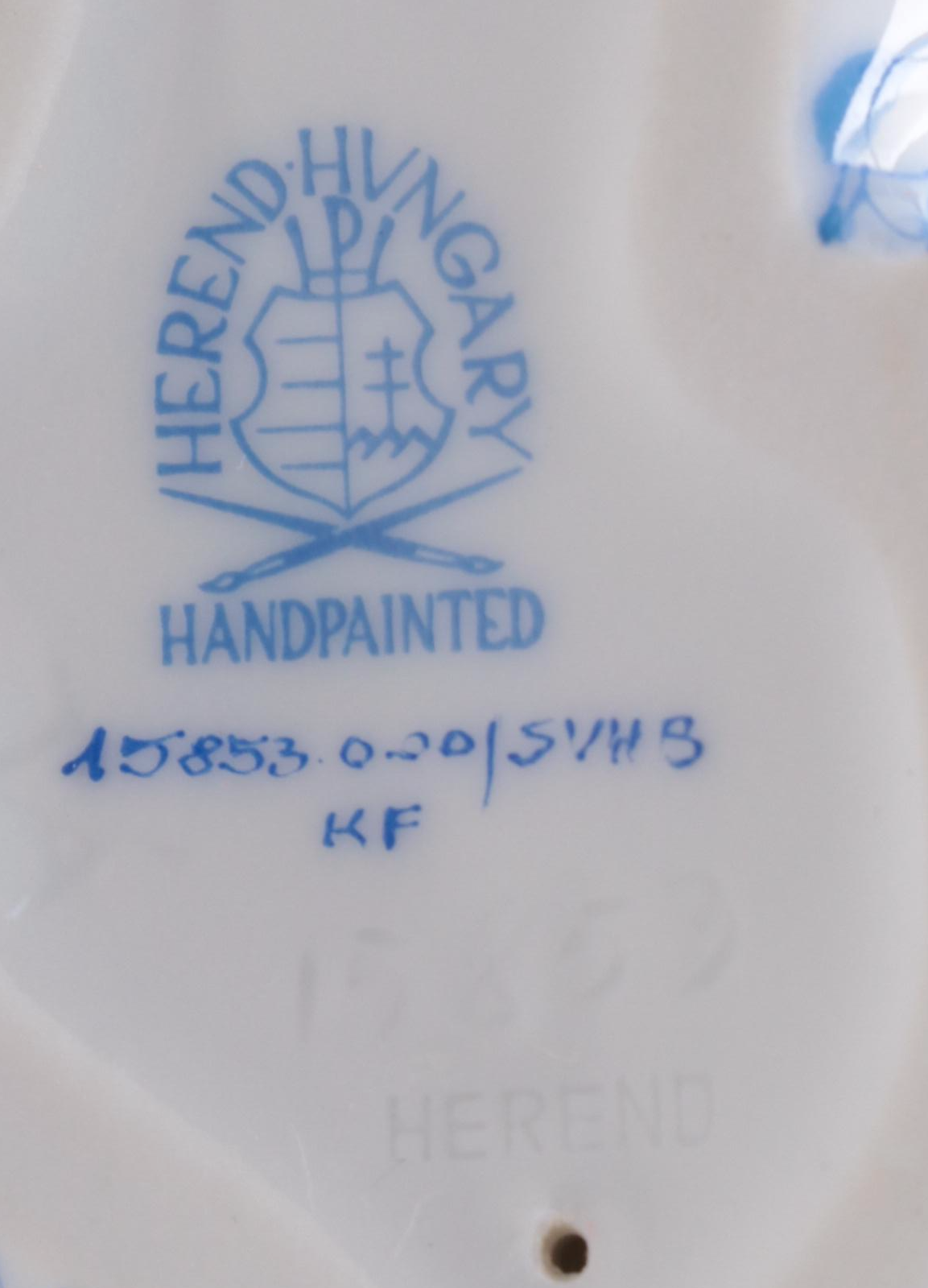 Herend Blue Fishnet With Gold "Curly Tailed Mouse" Porcelain Figurine