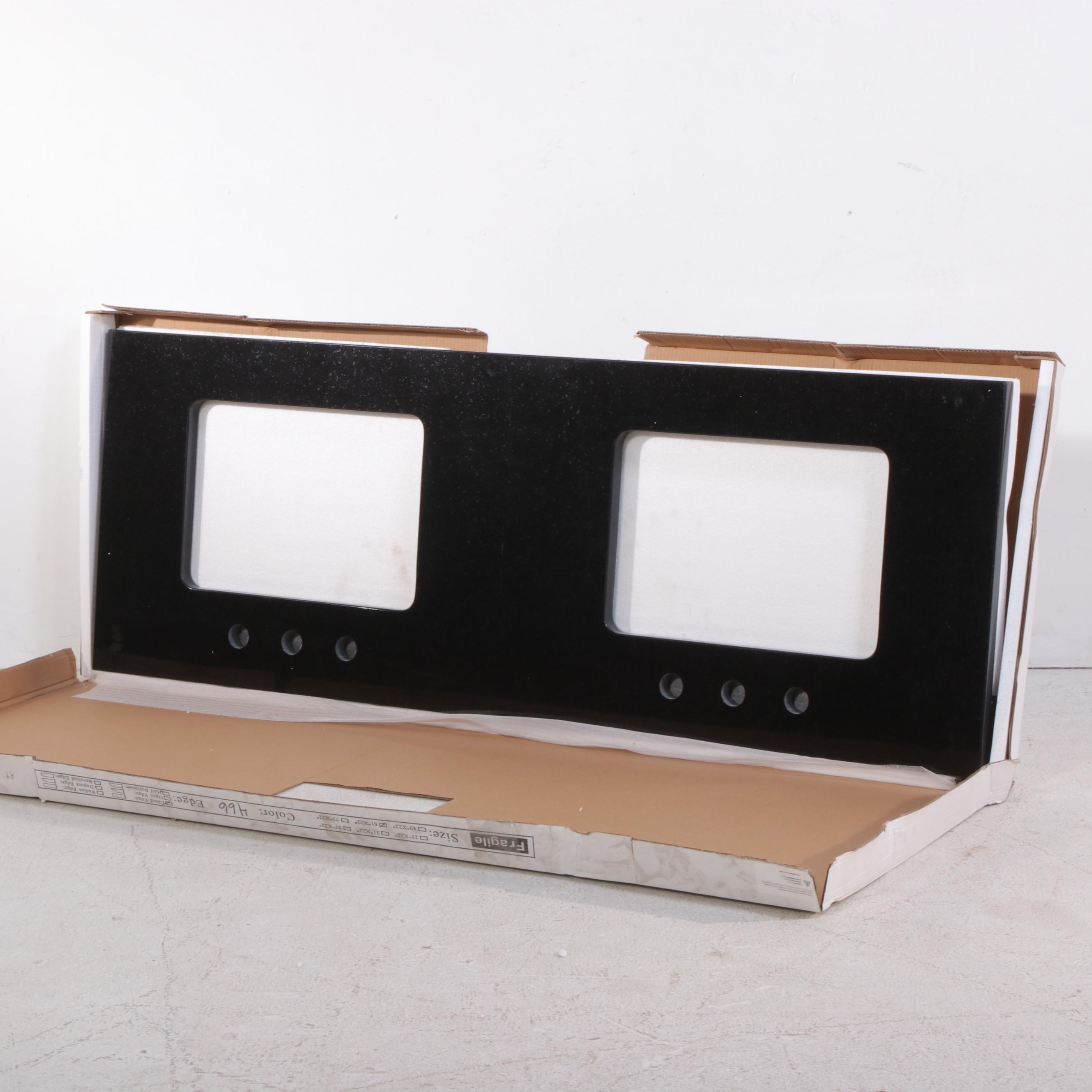61"x 22" Black Granite Double Vanity Top for Rectangular Sinks