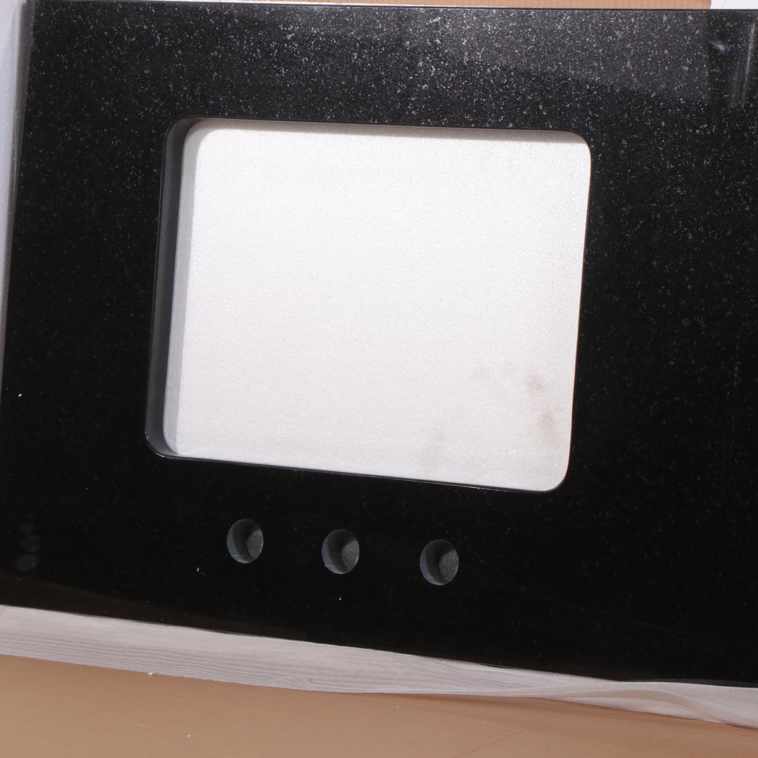 61"x 22" Black Granite Double Vanity Top for Rectangular Sinks