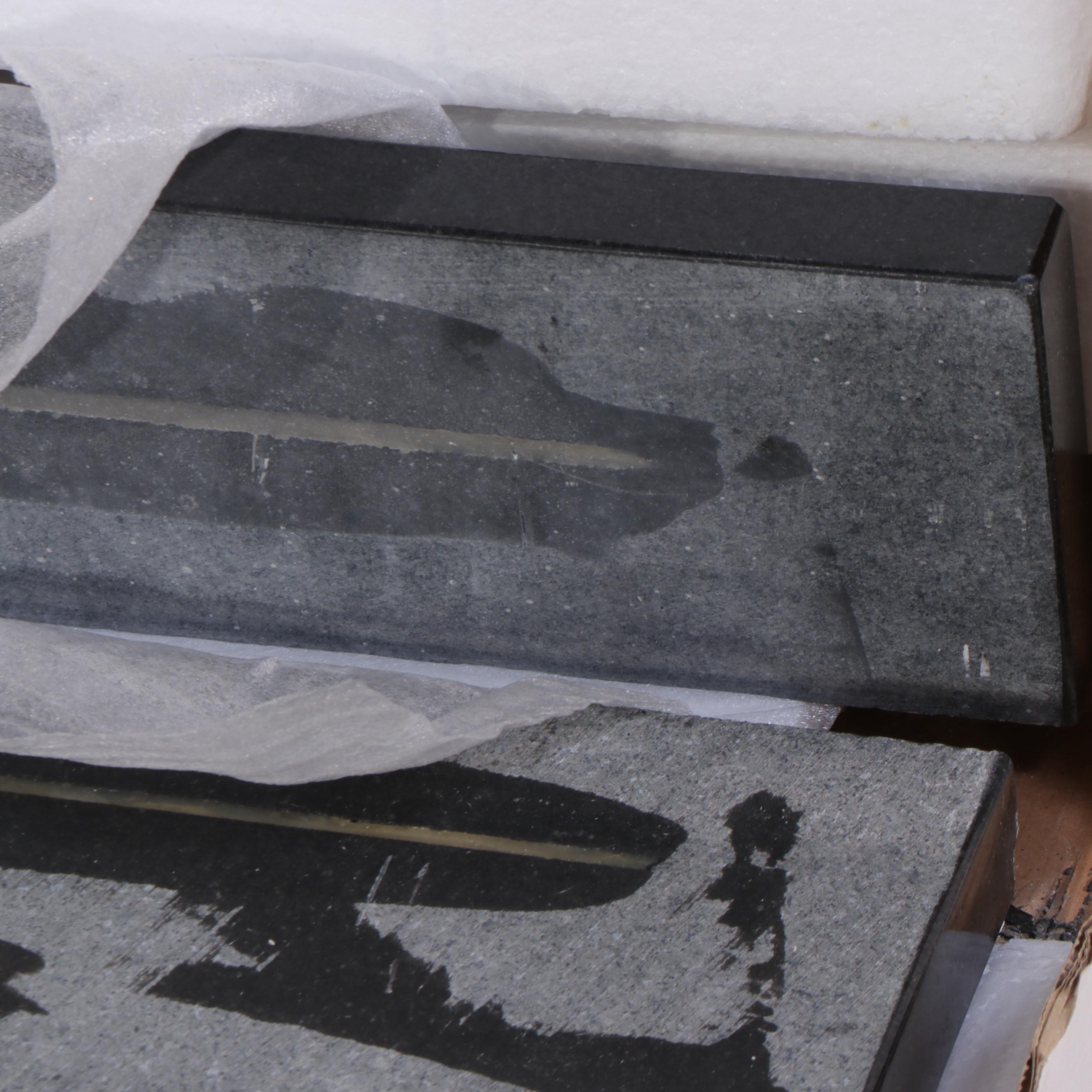 61"x 22" Black Granite Double Vanity Top for Rectangular Sinks