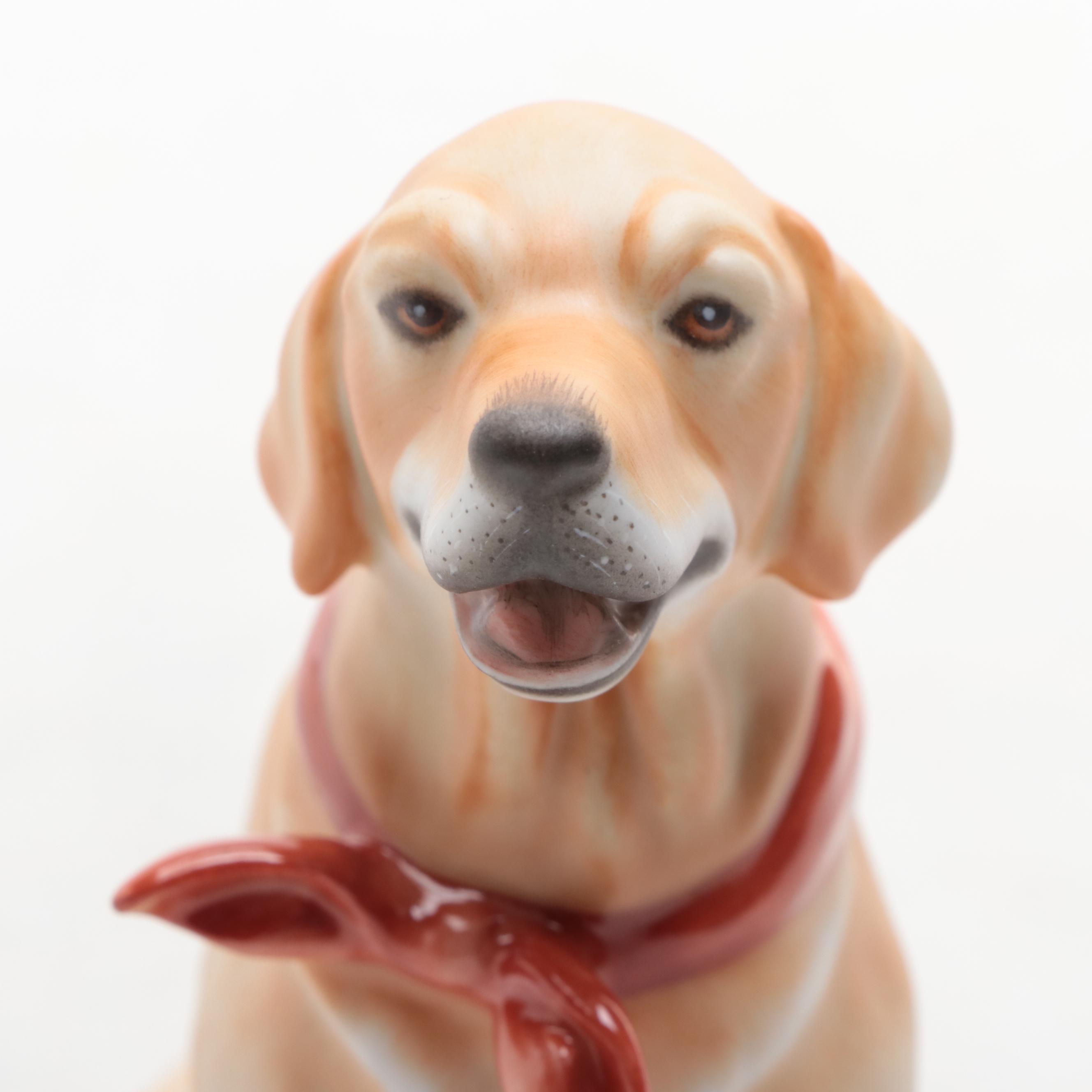 Herend First Edition Natural "Golden Retriever" Porcelain Figurine