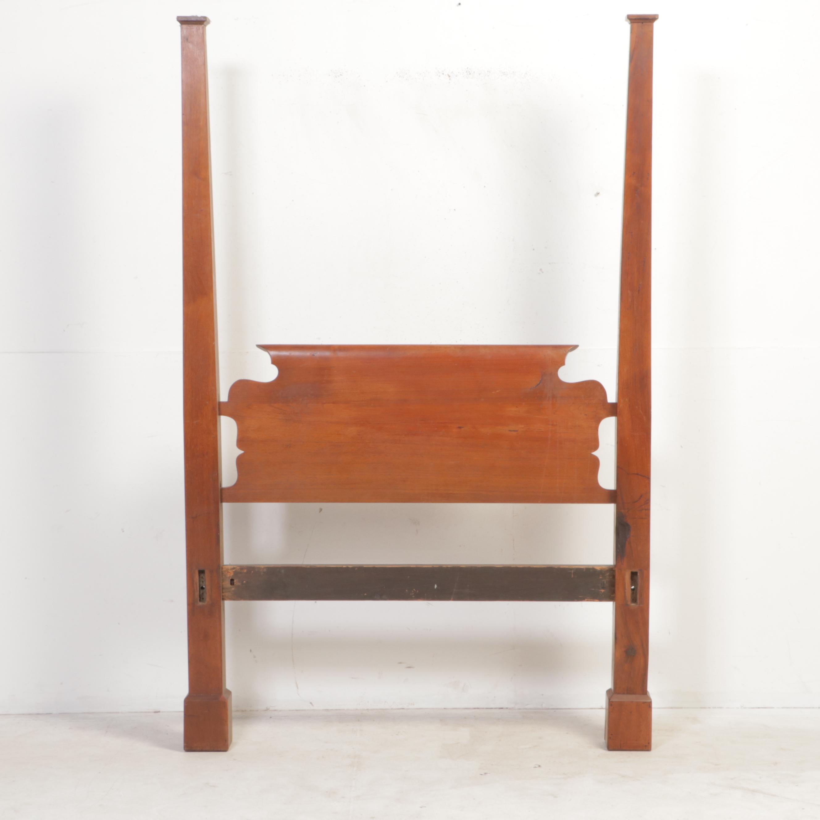 Late Federal Cherrywood Four-Poster Full Head and Footboard