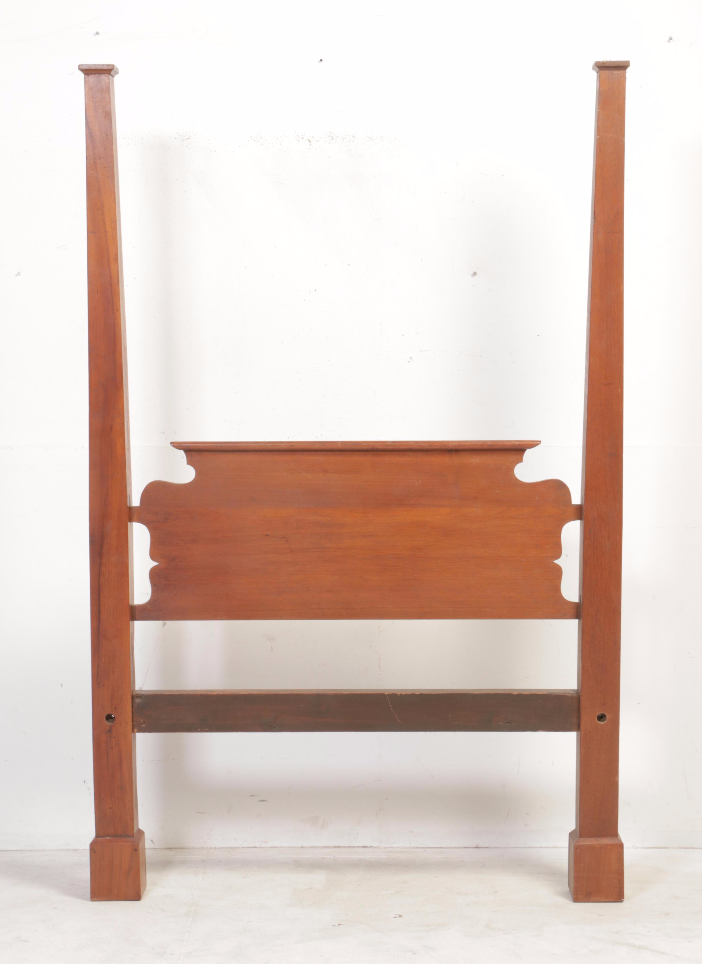 Late Federal Cherrywood Four-Poster Full Head and Footboard