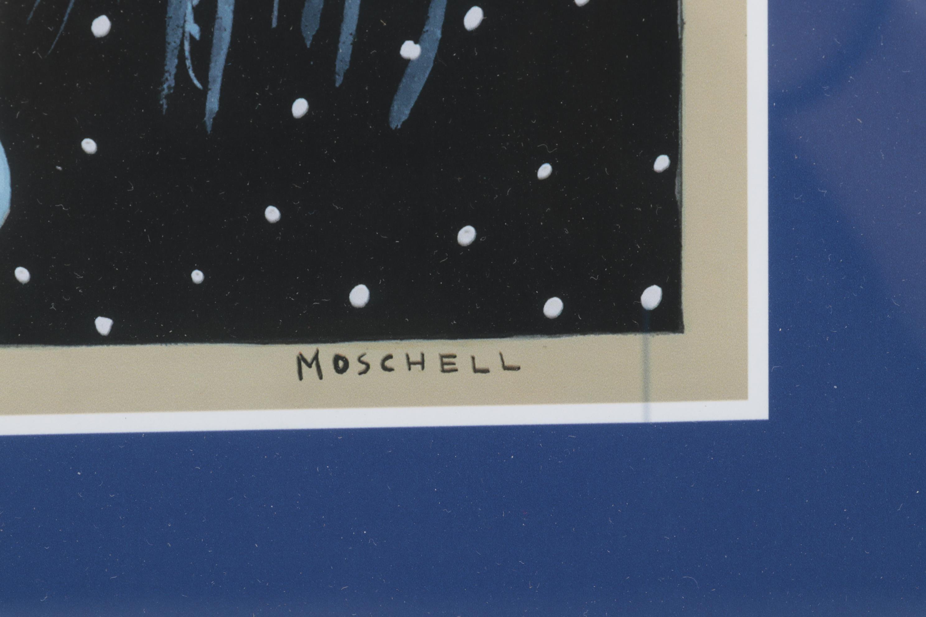 Paul Moschell Giclée "Snow on Susan's Sunday," 21st Century