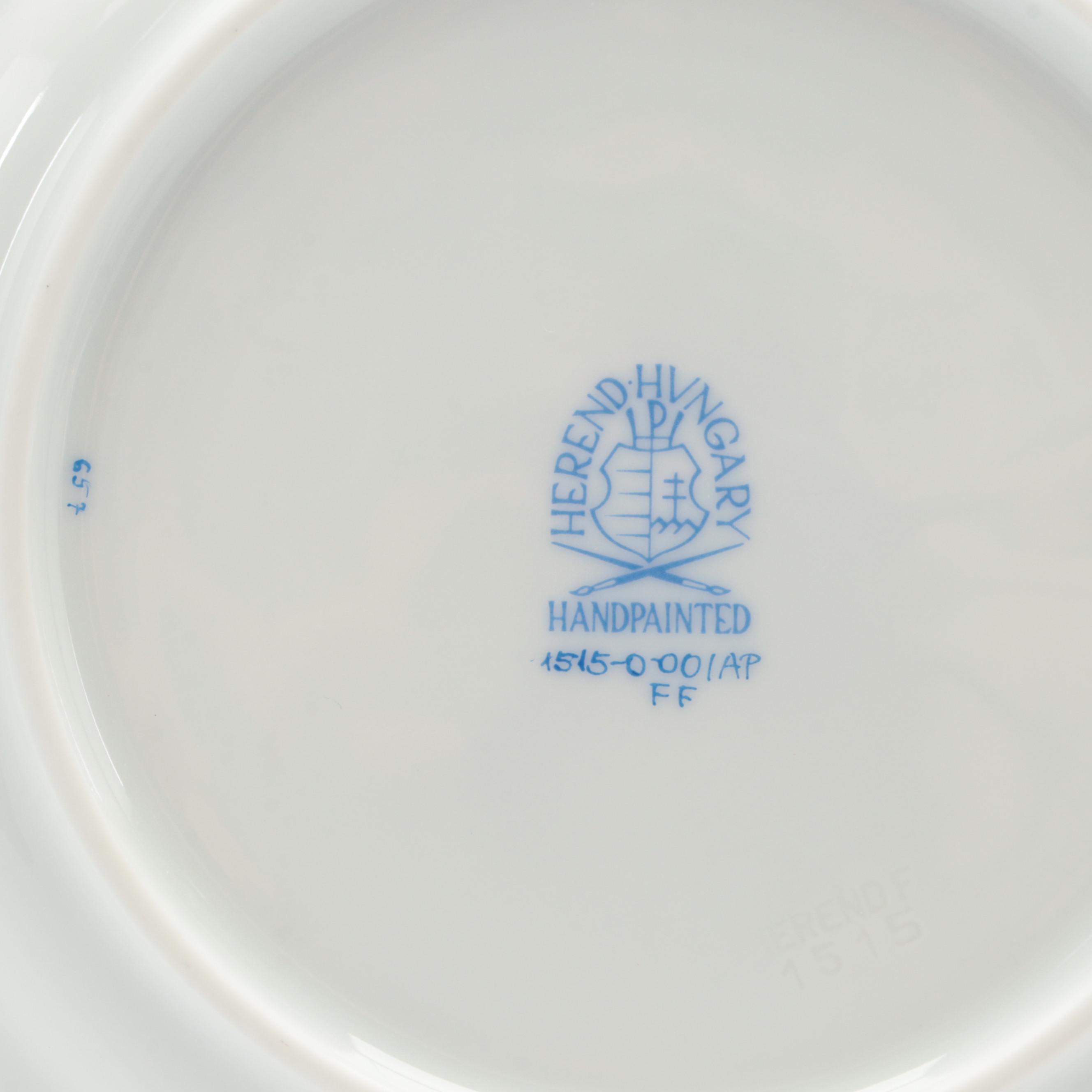 Herend Raspberry "Chinese Bouquet" Porcelain Bread and Butter Plates