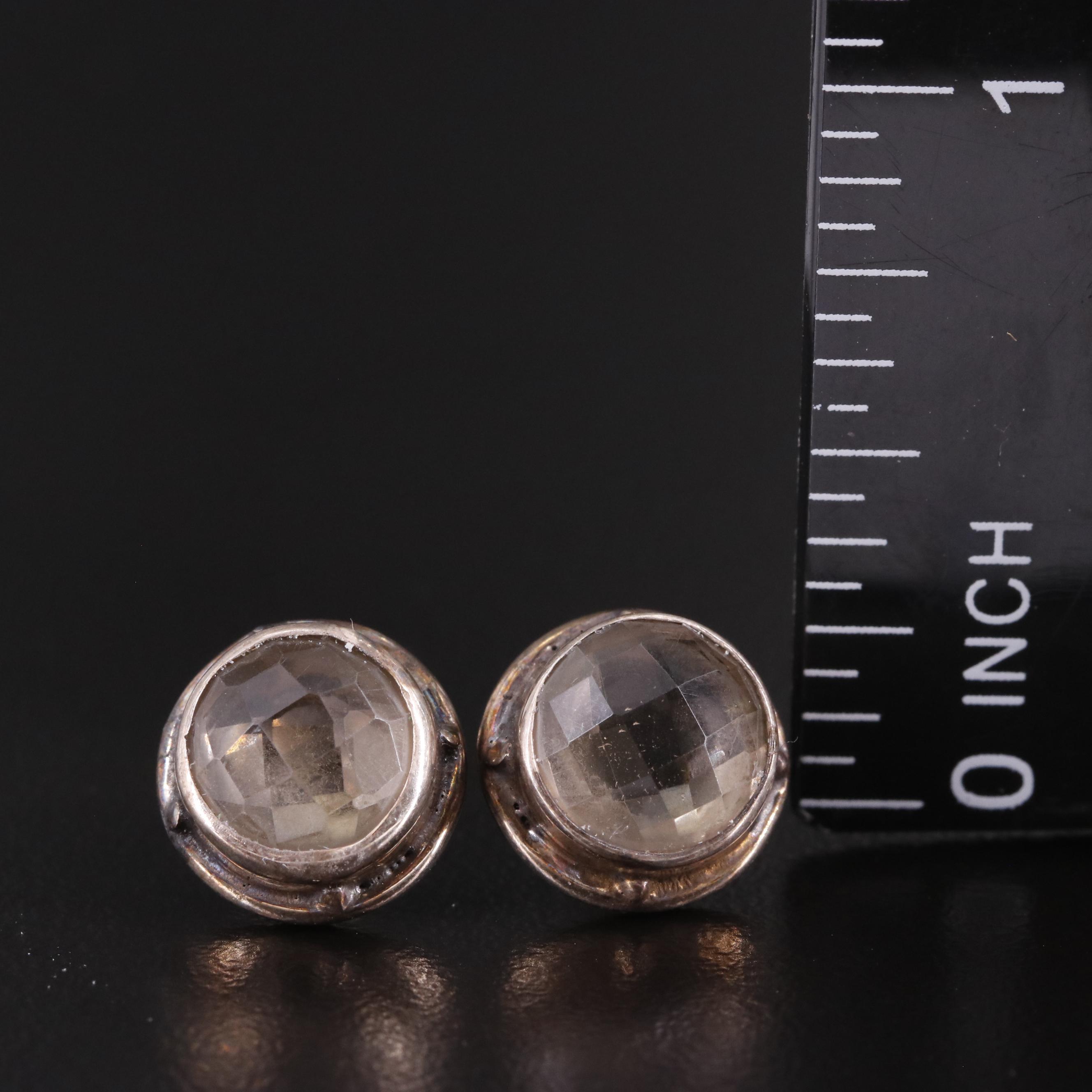 Sterling Smoky Quartz Stud Earrings