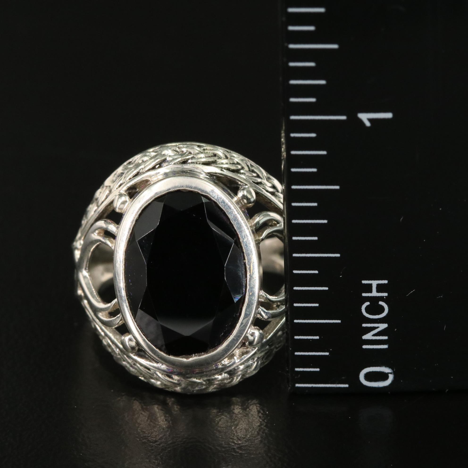 Sterling Black Onyx Tapered Ring