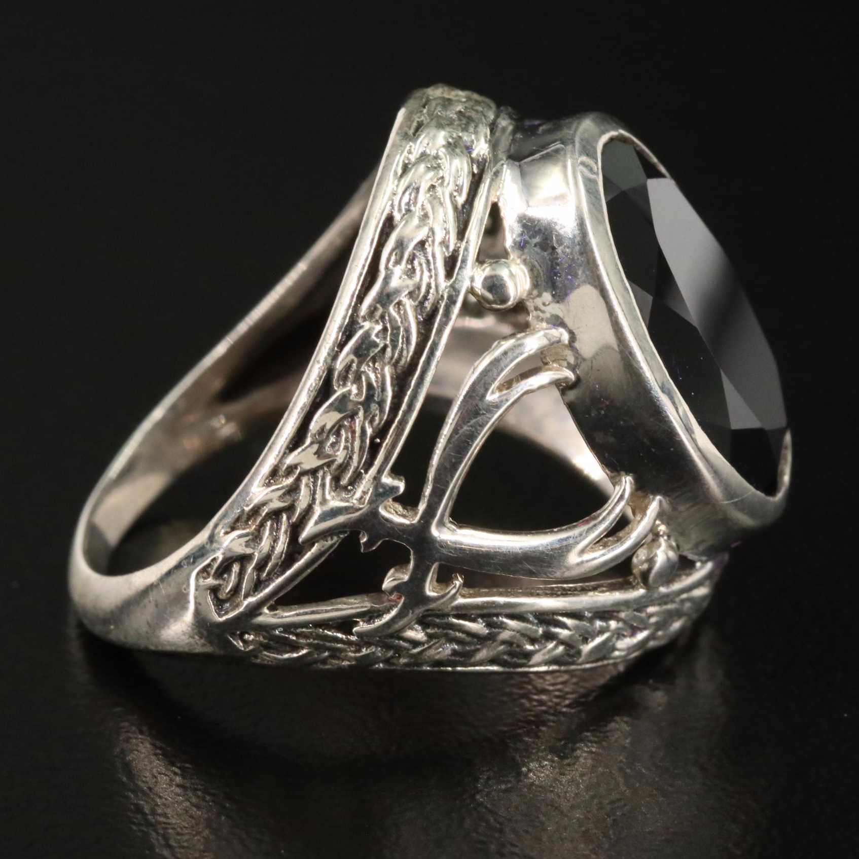 Sterling Black Onyx Tapered Ring