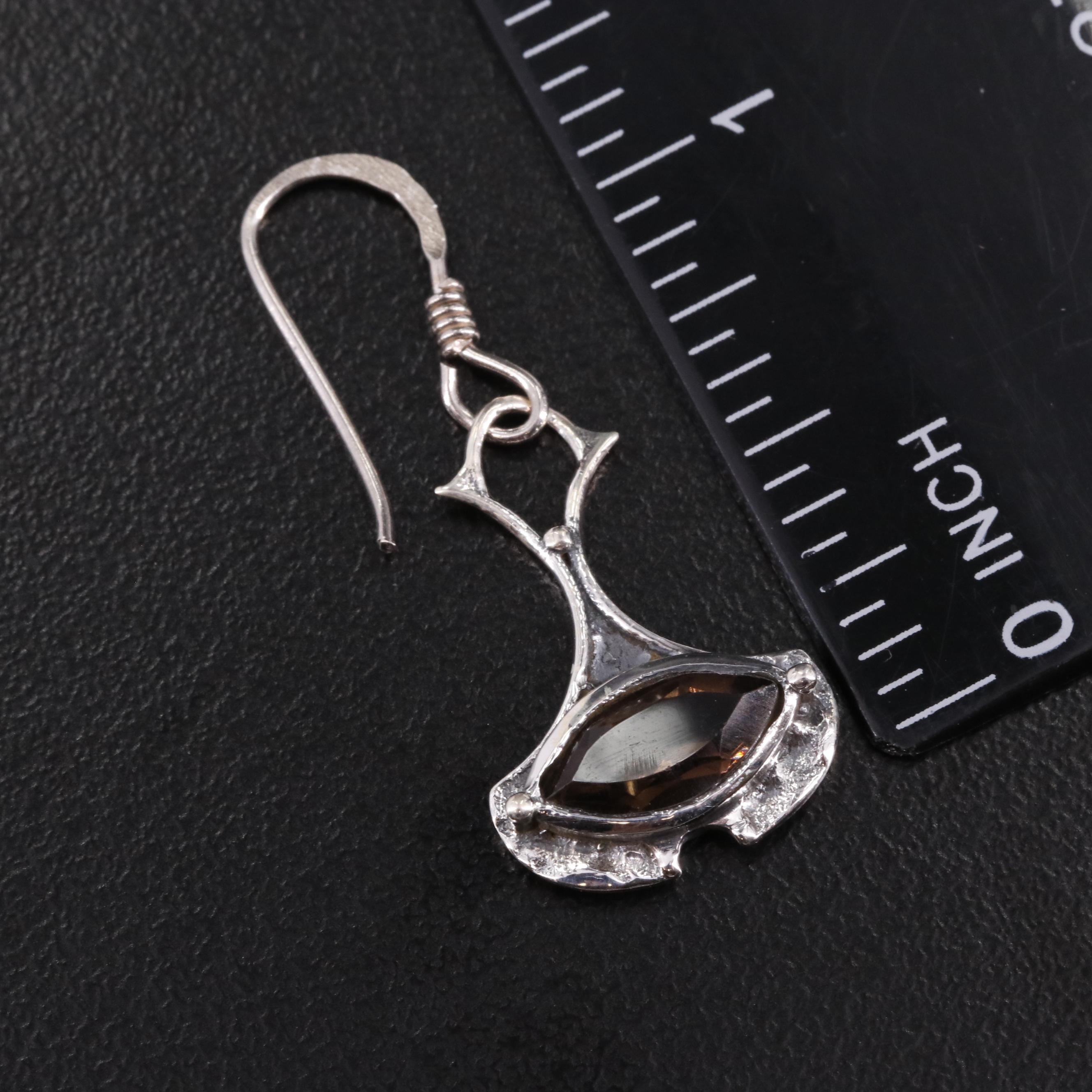 Sterling Smoky Quartz Drop Earrings