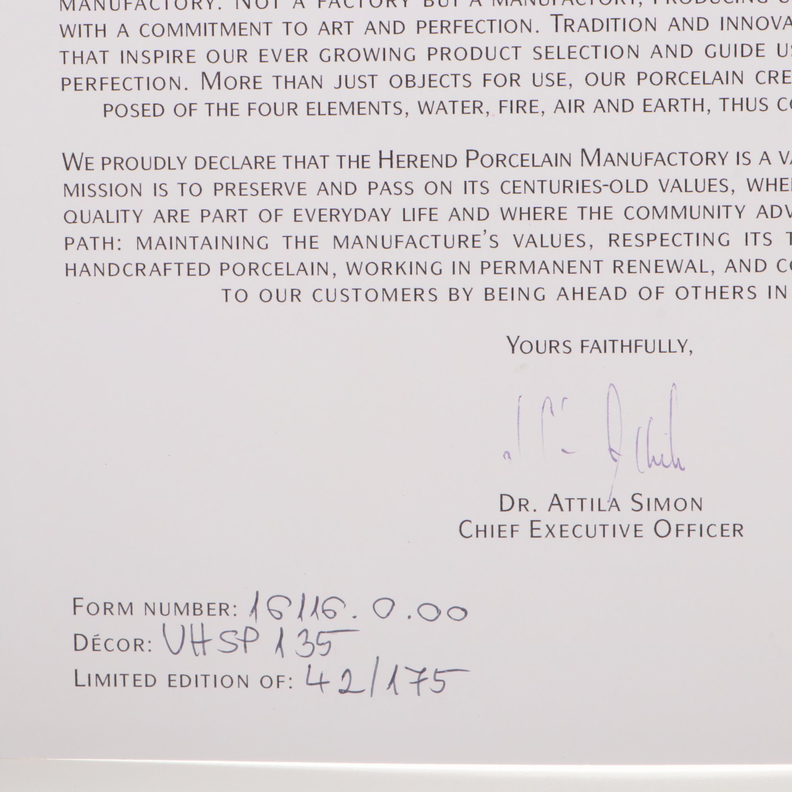 Herend Reserve Brown and Gold Fishnet "Mountain Lion" Porcelain Figurine