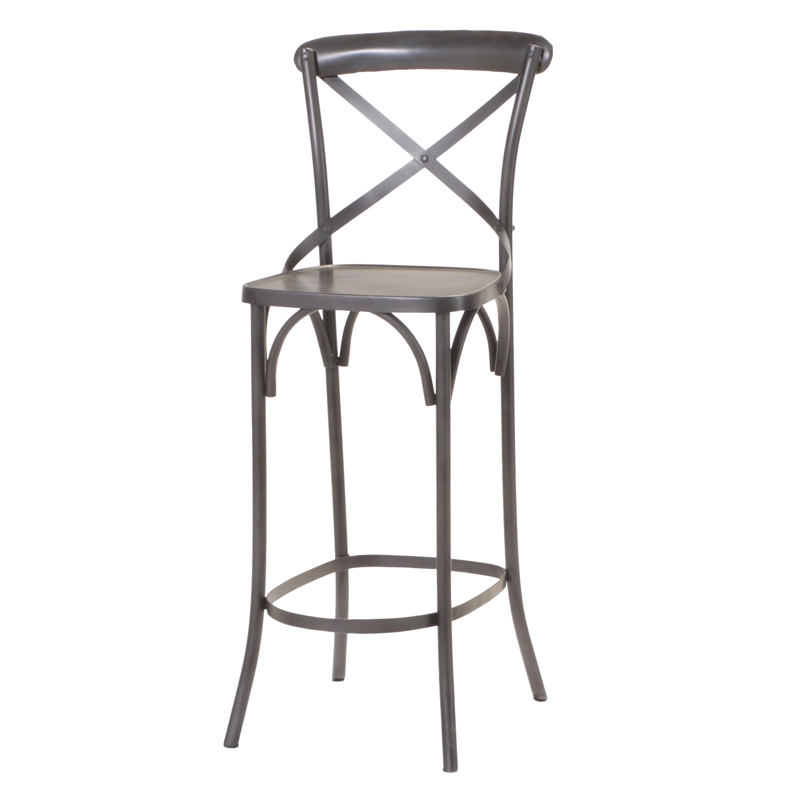 Contemporary Black Metal X-Back Stool