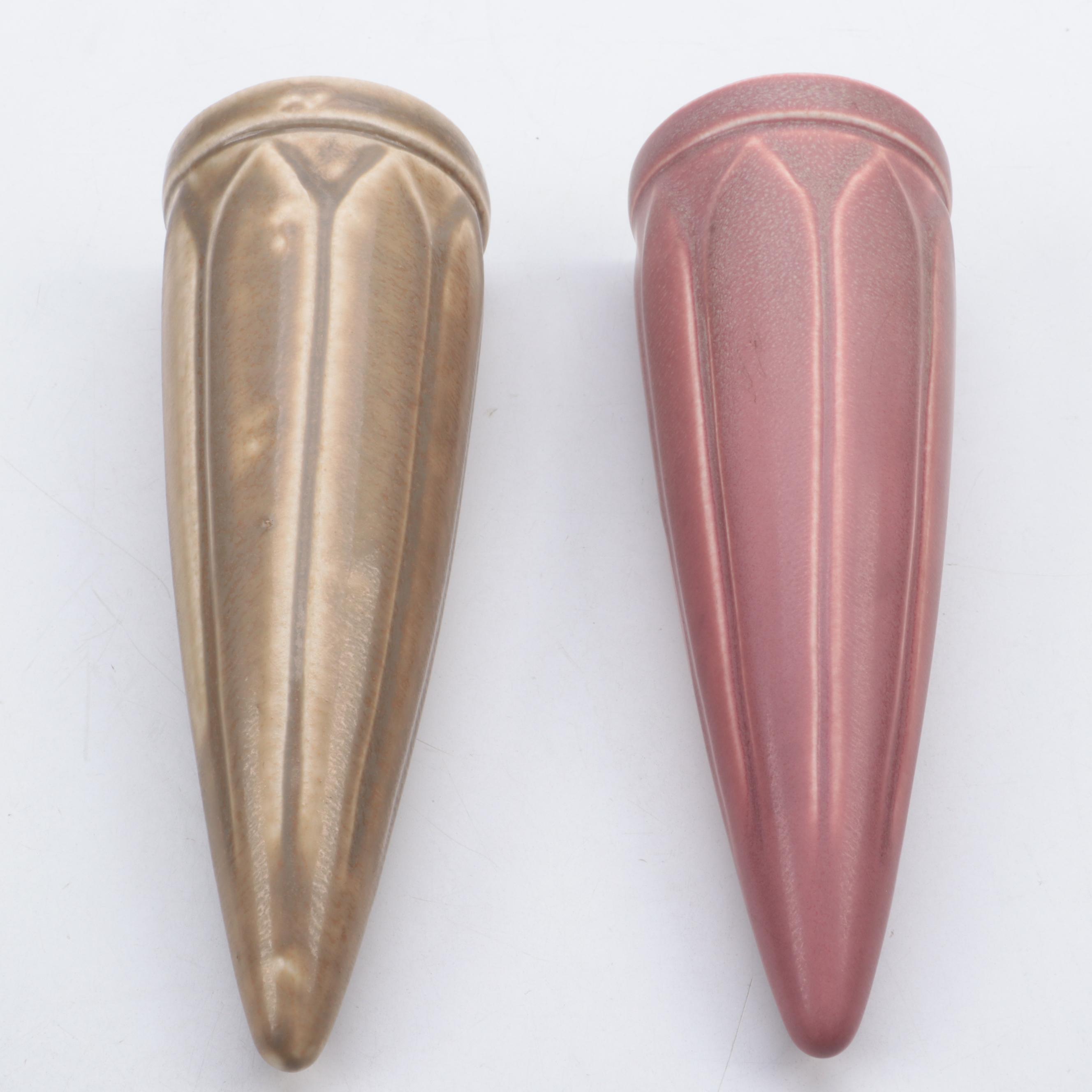 Rookwood Pottery Matte Glazed Wall Pockets, Early to Mid 20th Century
