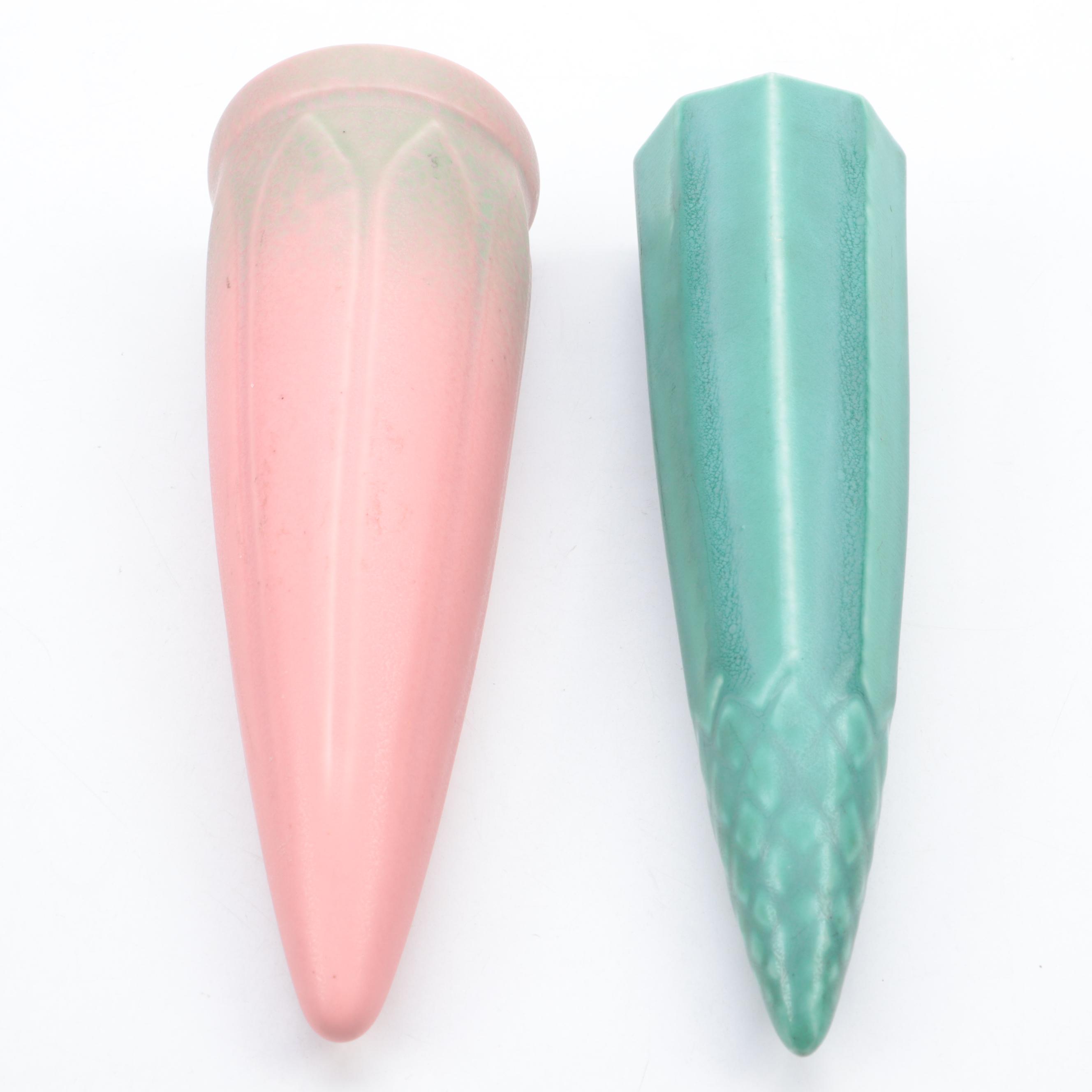 Rookwood Pottery Matte Glazed Wall Pockets, Early to Mid 20th Century