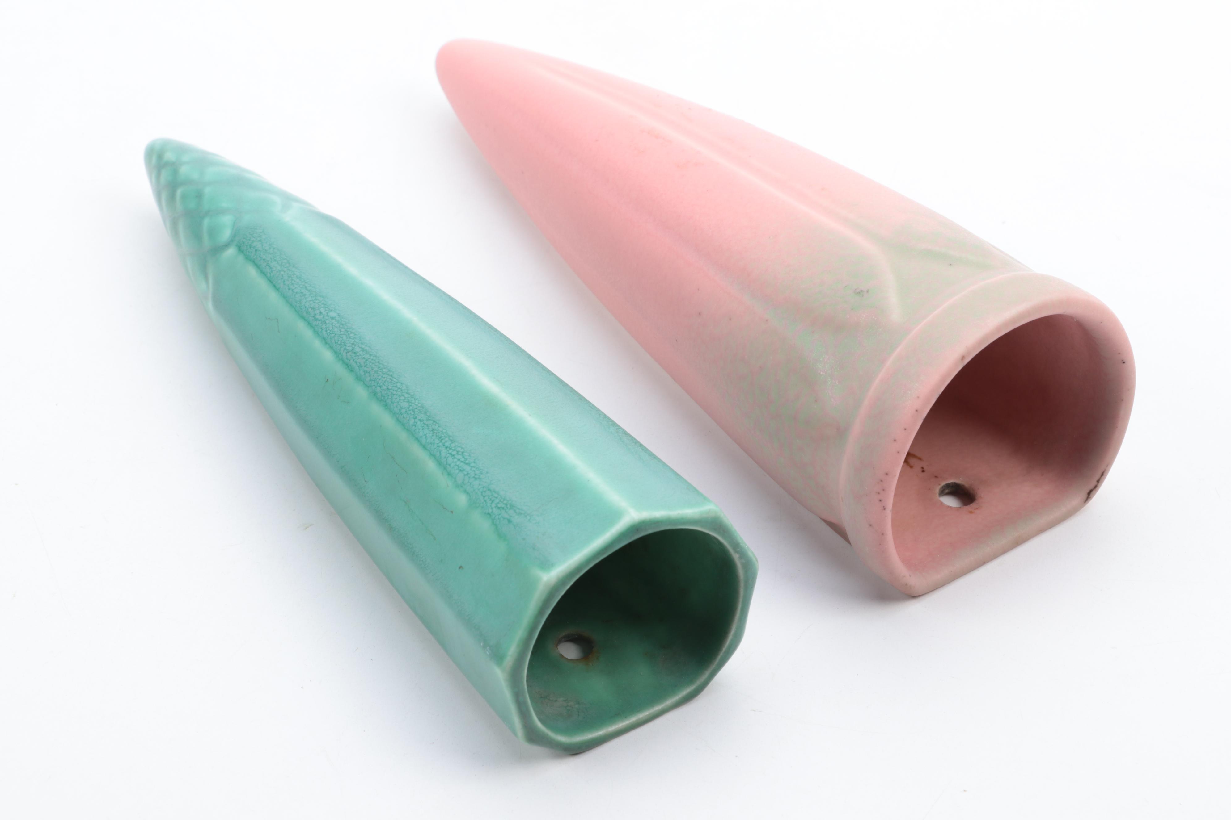 Rookwood Pottery Matte Glazed Wall Pockets, Early to Mid 20th Century