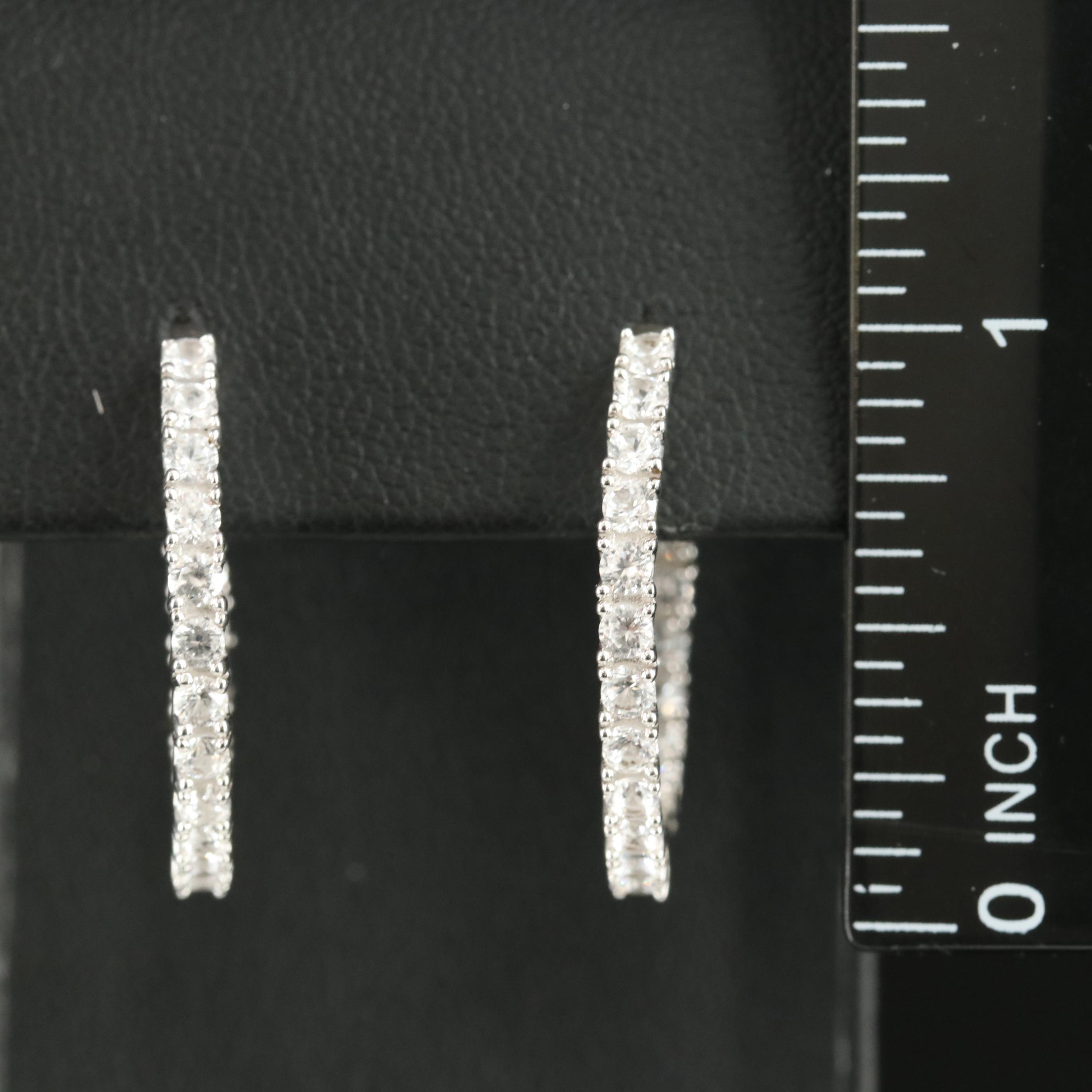 Sterling Topaz Inside-Out Hoop Earrings