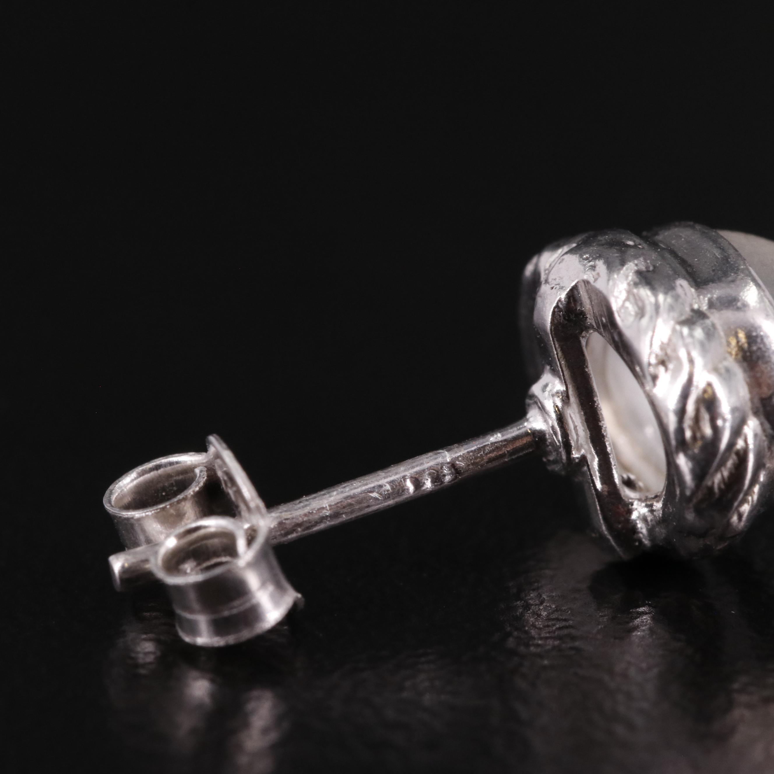 Sterling Moonstone Stud Earrings