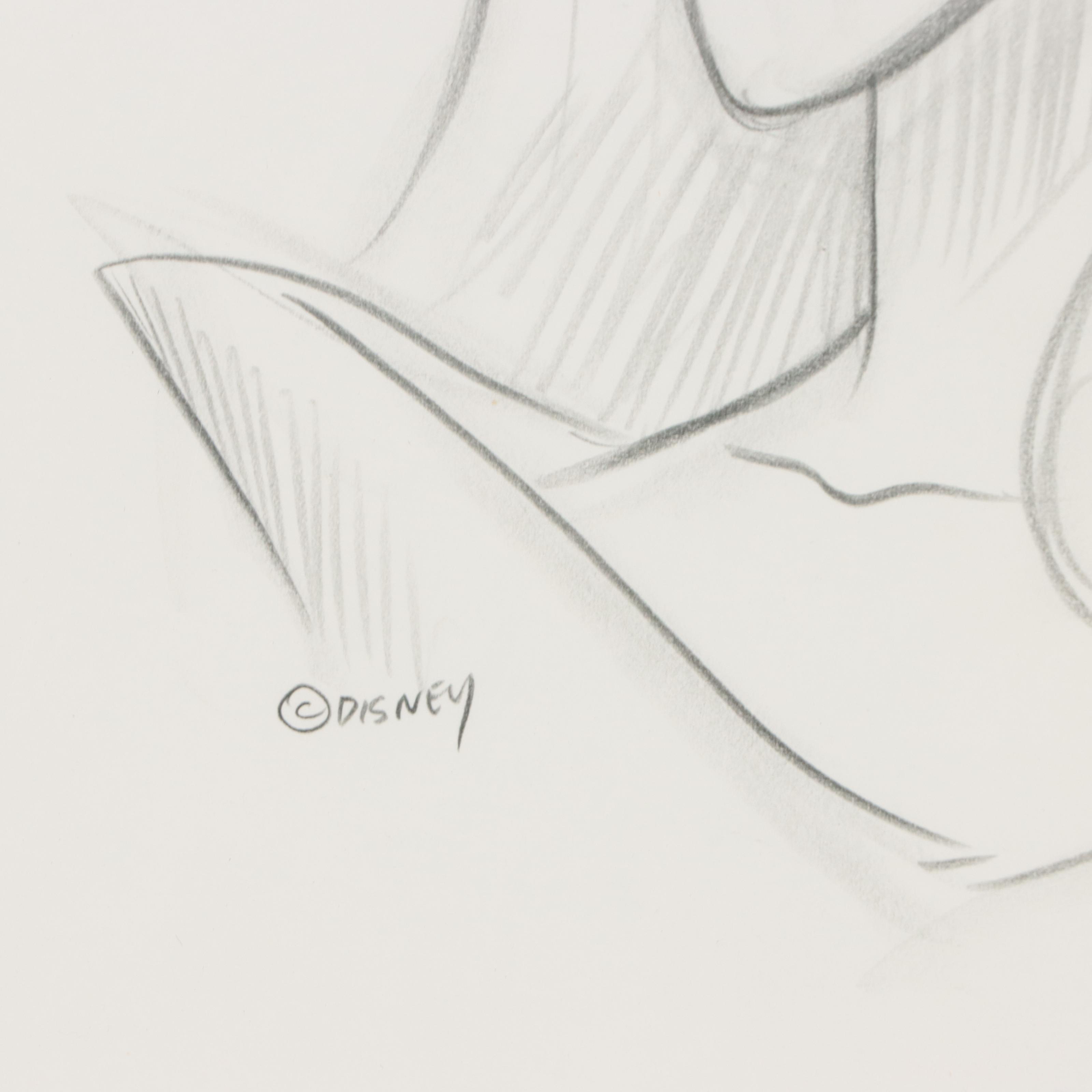 Graphite Drawing of Briar Rose of Disney's "Sleeping Beauty," 1999