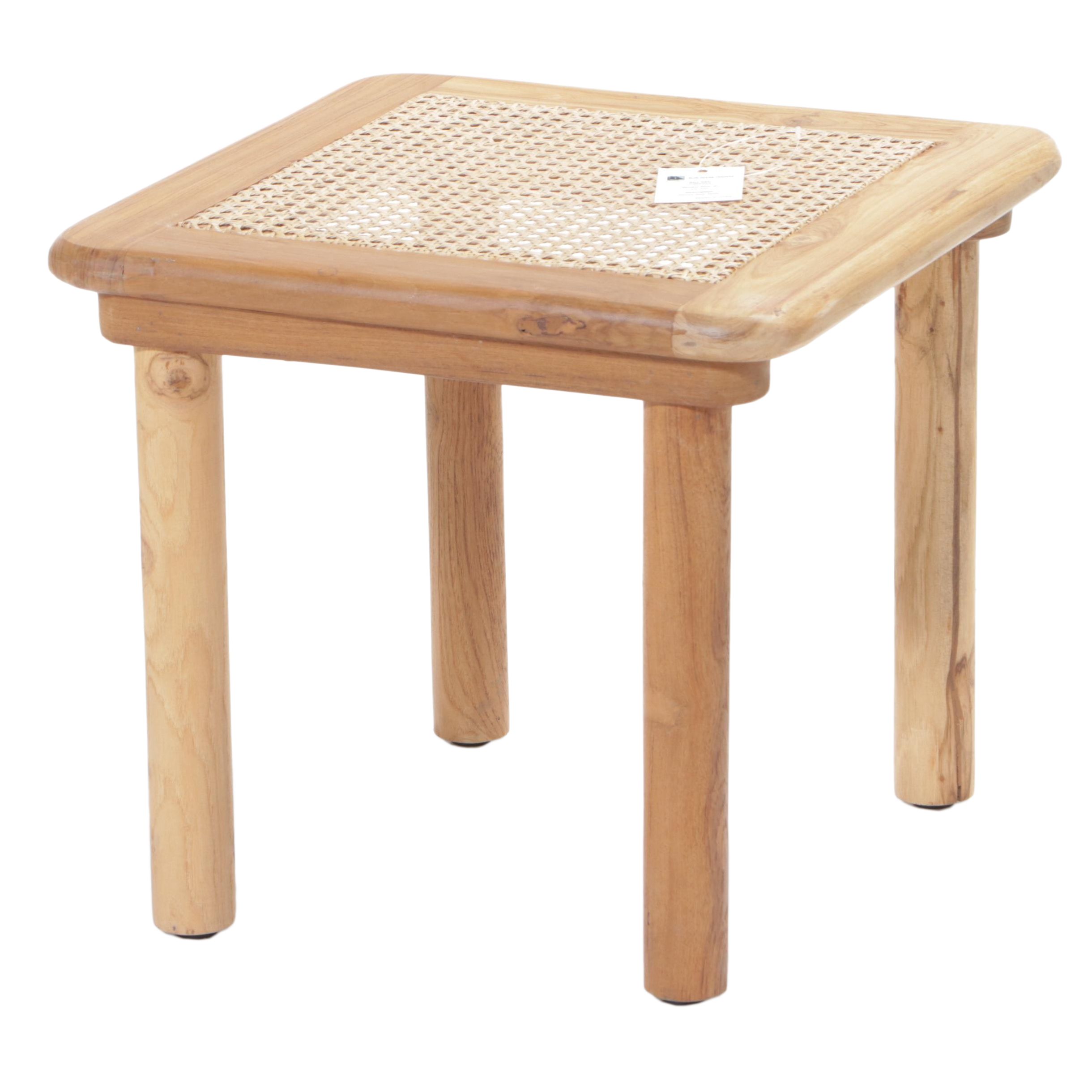 Blue Ocean Traders Nimes Cane and Wood Side Table