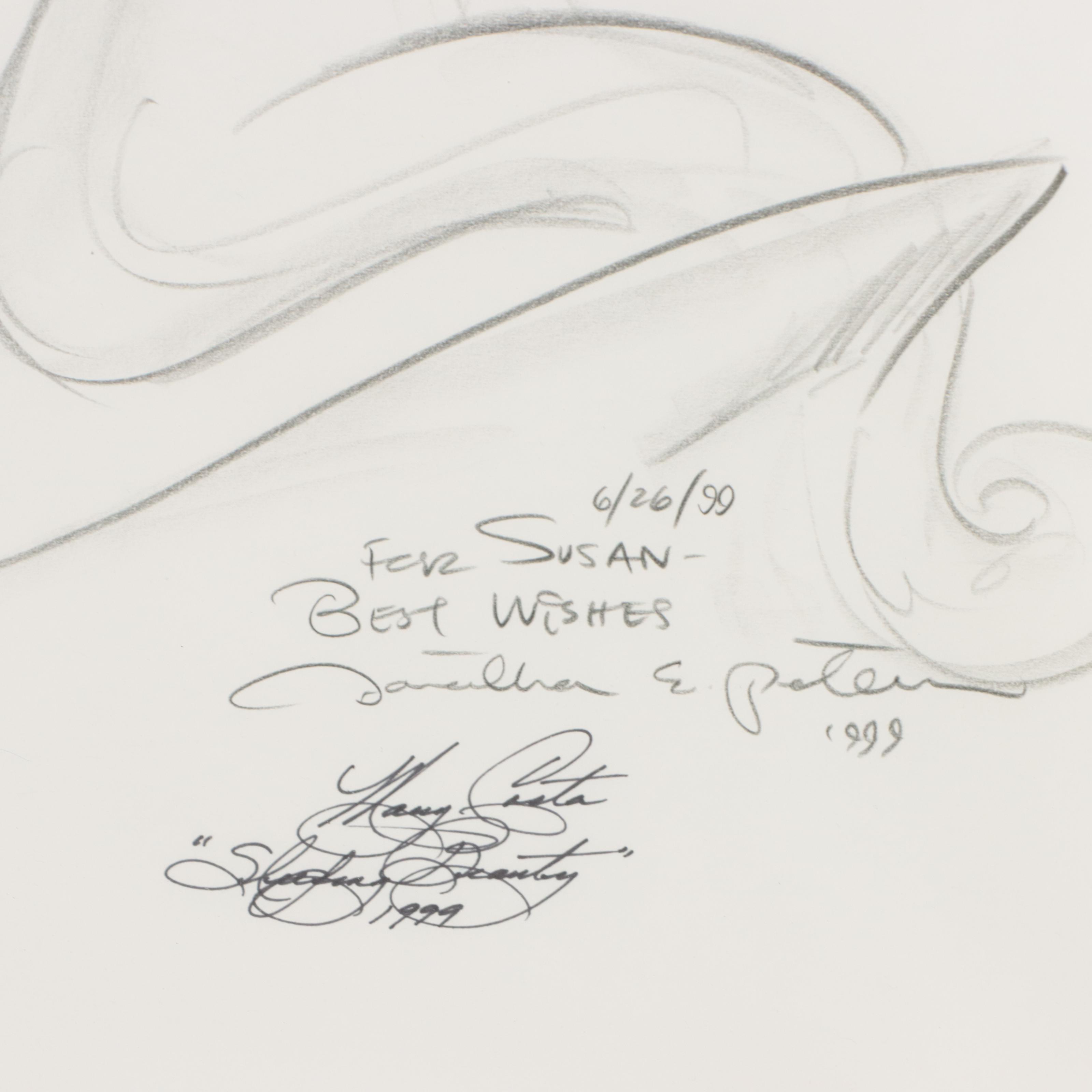 Graphite Drawing of Briar Rose of Disney's "Sleeping Beauty," 1999