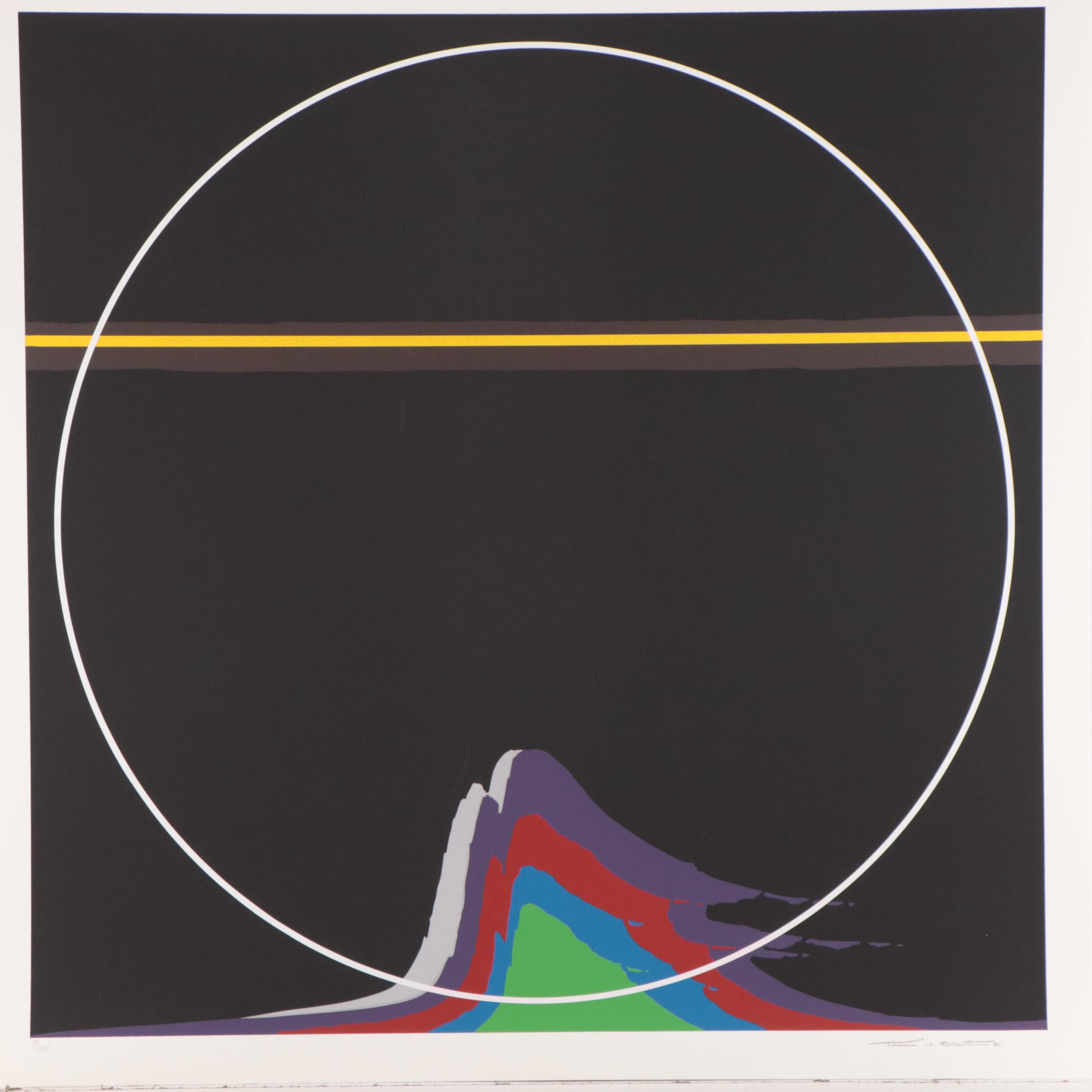 Thomas Whelan Benton Serigraph "Rainbow Mountain," 1981