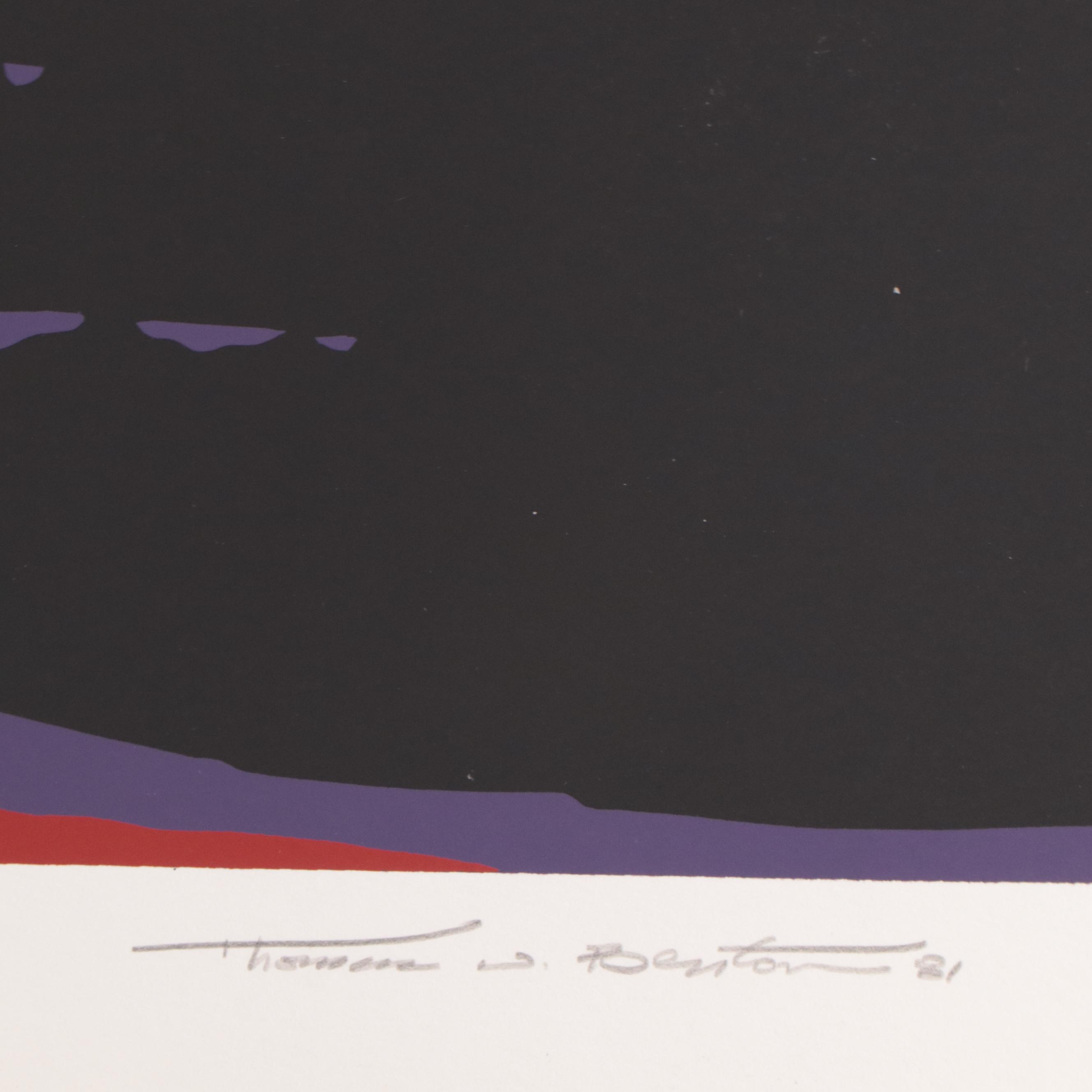 Thomas Whelan Benton Serigraph "Rainbow Mountain," 1981