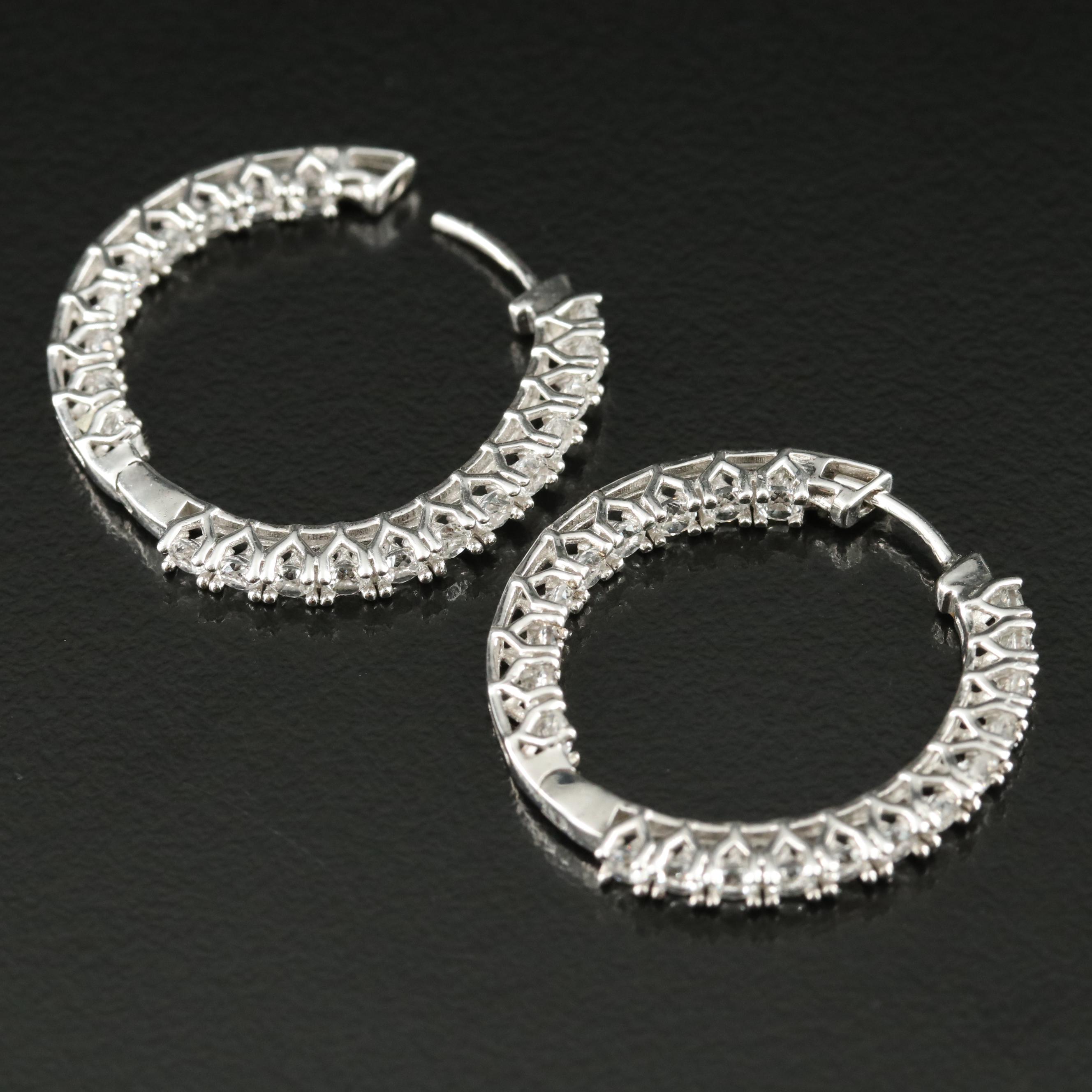 Sterling Sapphire Inside-Out Hoop Earrings