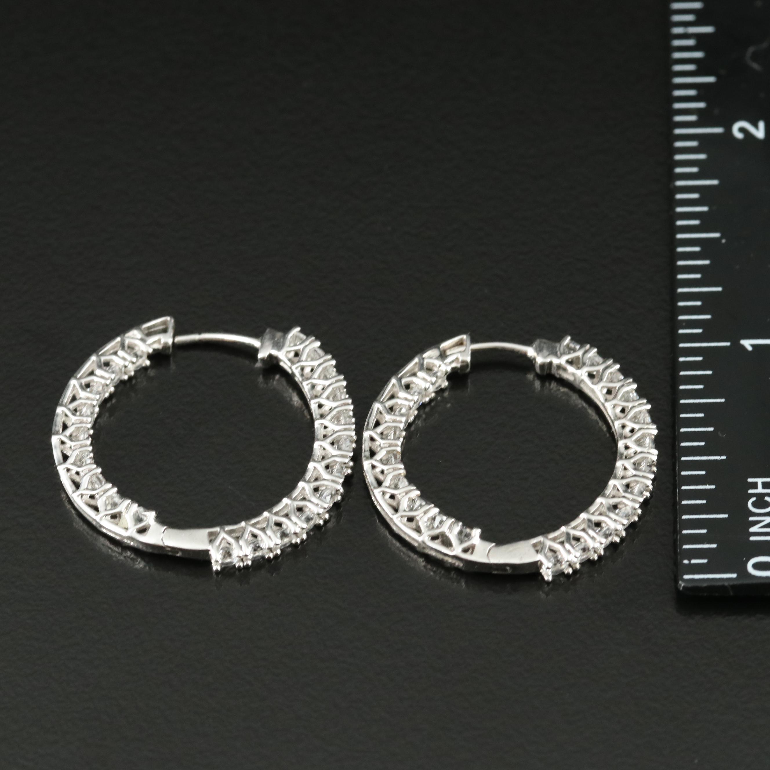 Sterling Sapphire Inside-Out Hoop Earrings