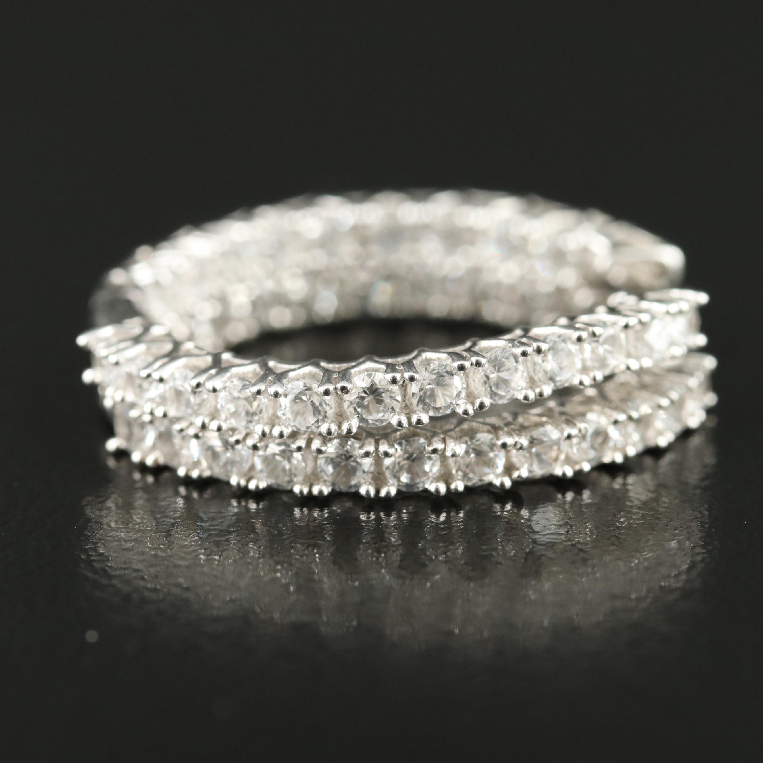 Sterling Sapphire Inside-Out Hoop Earrings