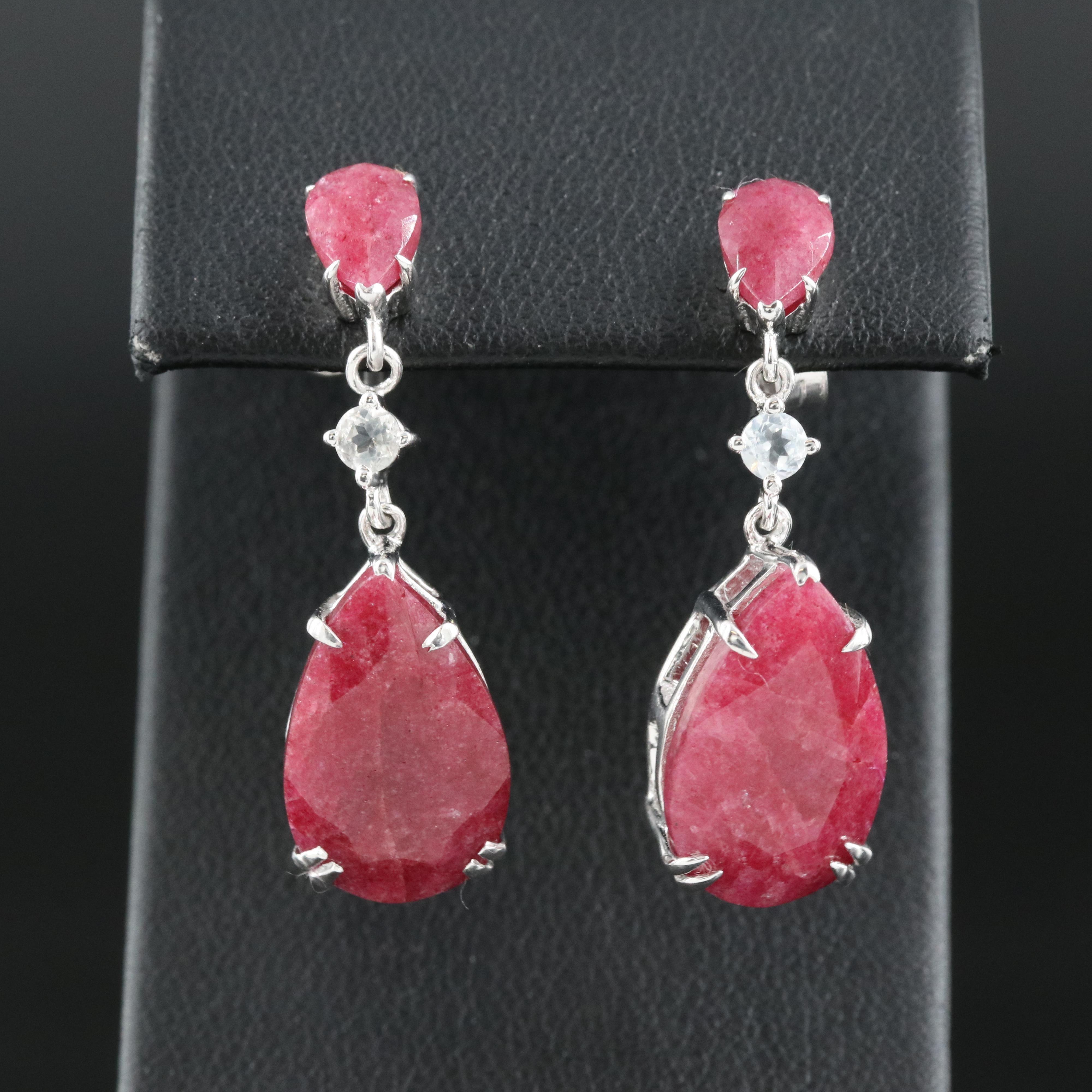 Sterling Beryl and Topaz Earrings