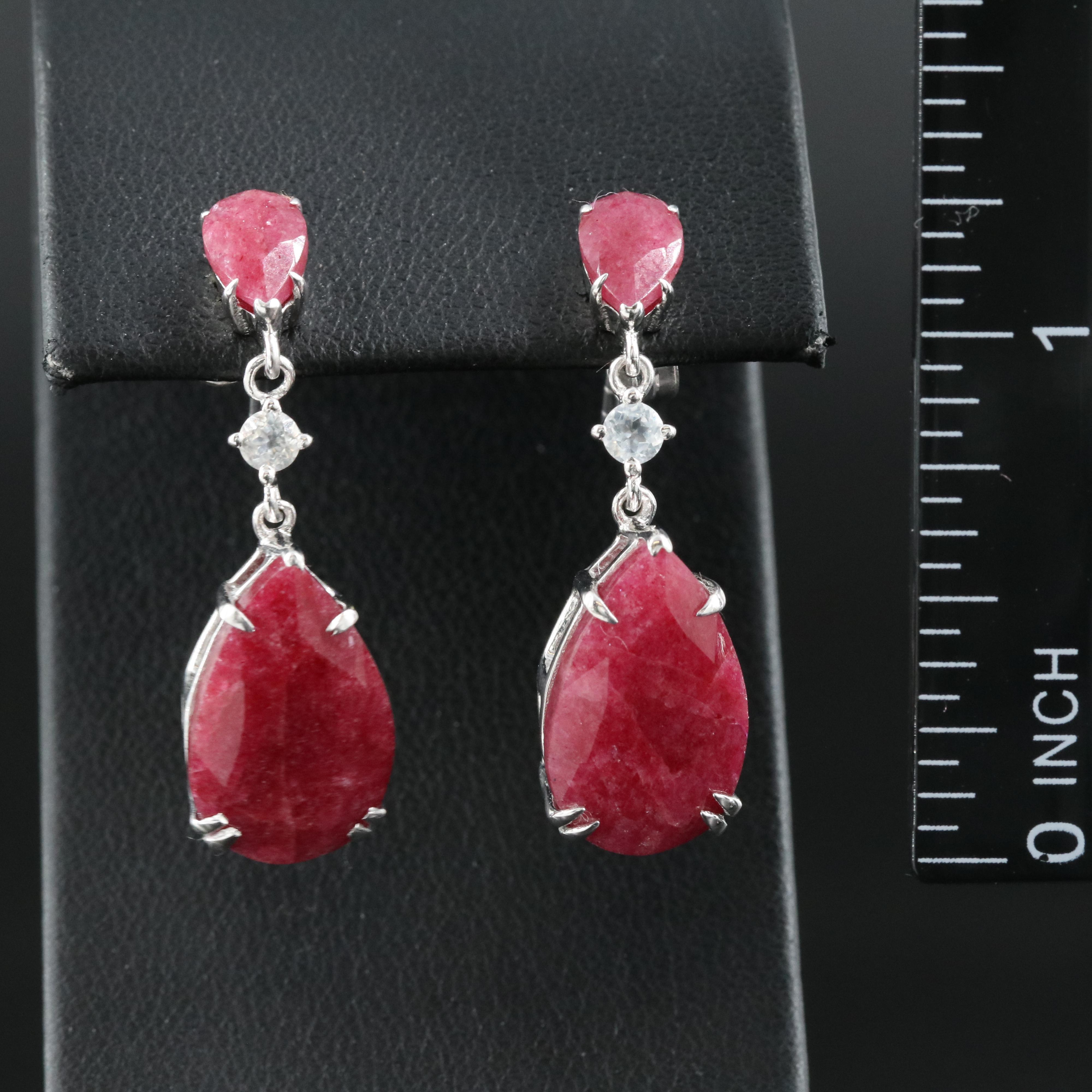 Sterling Beryl and Topaz Earrings