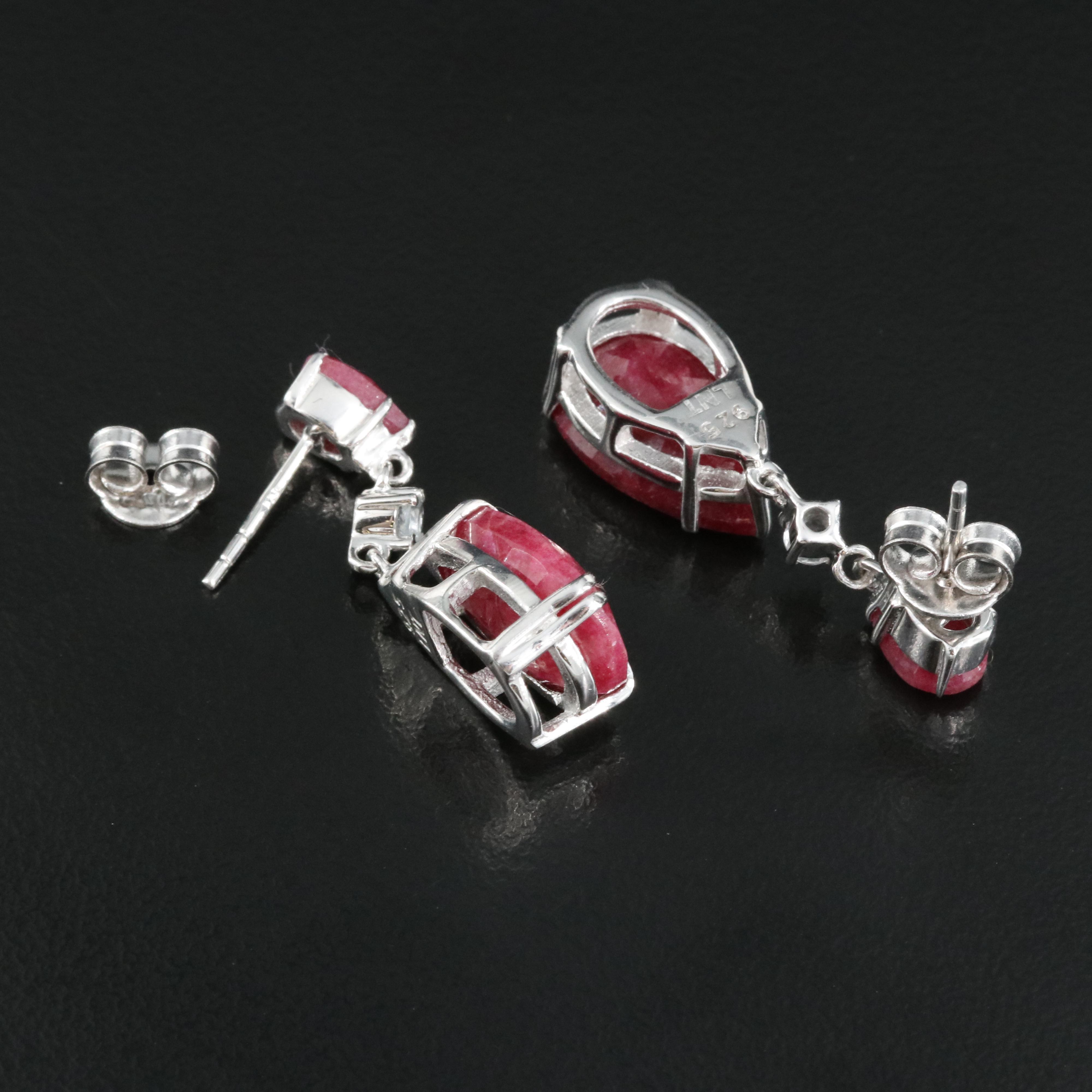 Sterling Beryl and Topaz Earrings