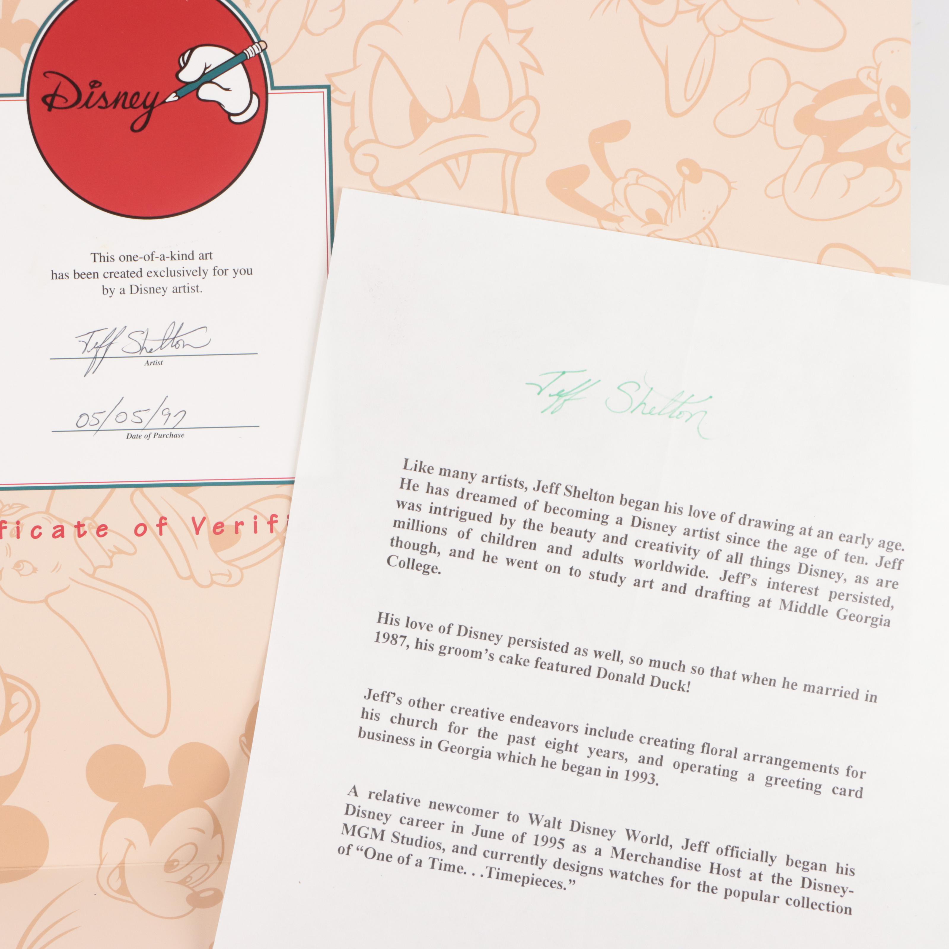 Jeff Shelton Colored Pencil and Ink Drawing of Quasimodo, 1997