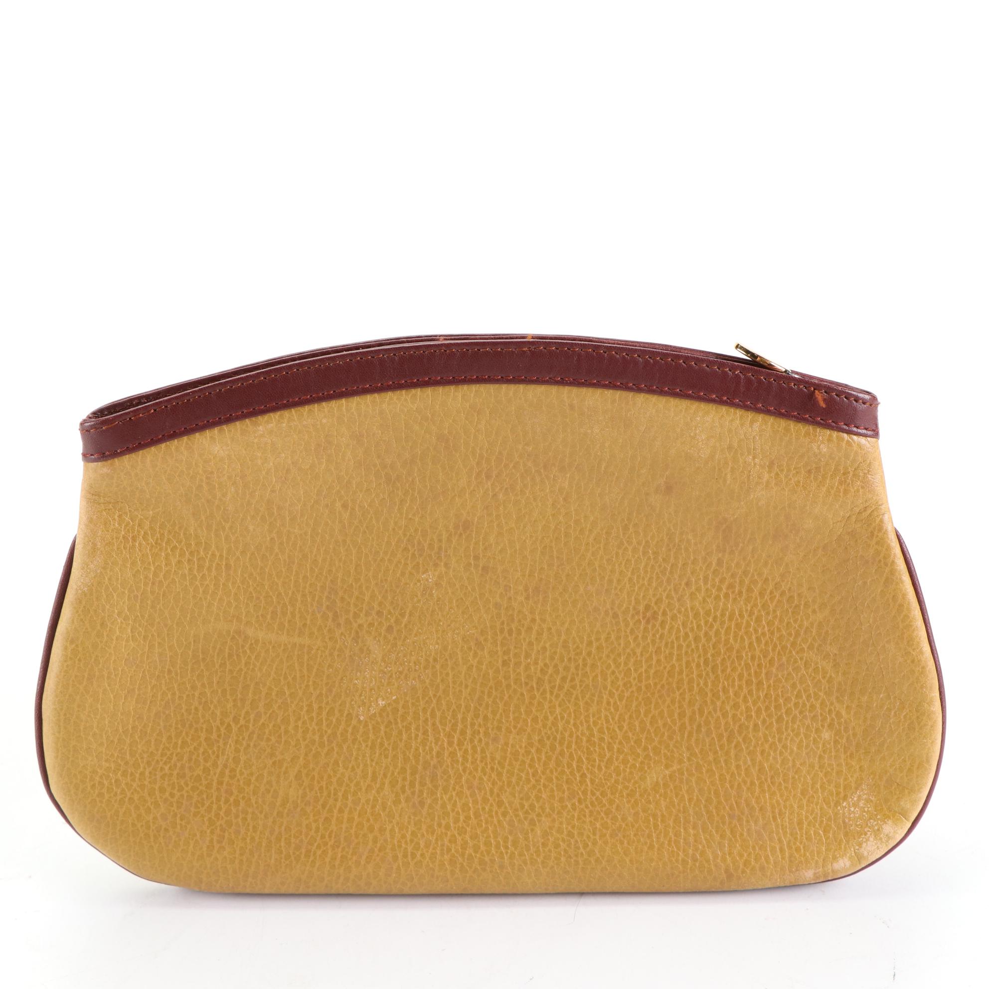 Cartier Clutch Pouch in Bicolor Grained and Smooth Leather