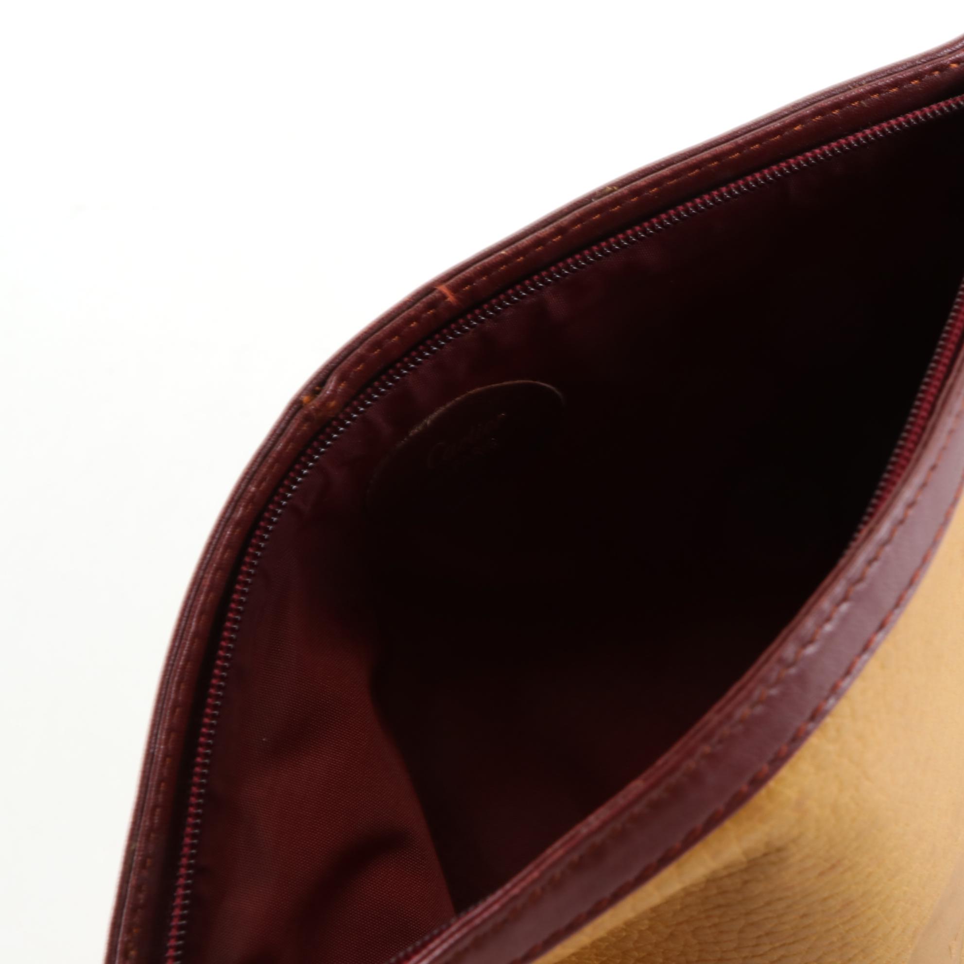 Cartier Clutch Pouch in Bicolor Grained and Smooth Leather