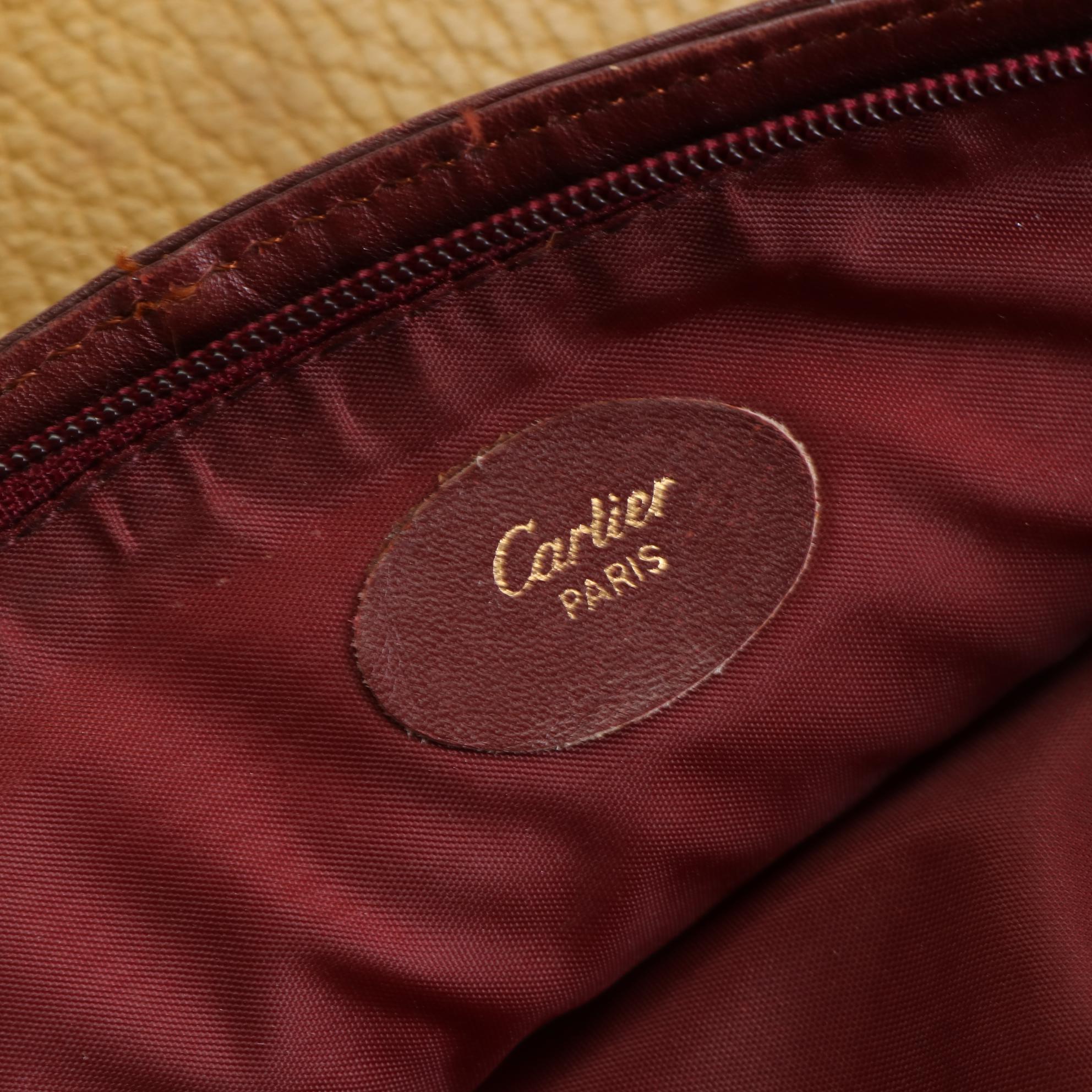 Cartier Clutch Pouch in Bicolor Grained and Smooth Leather