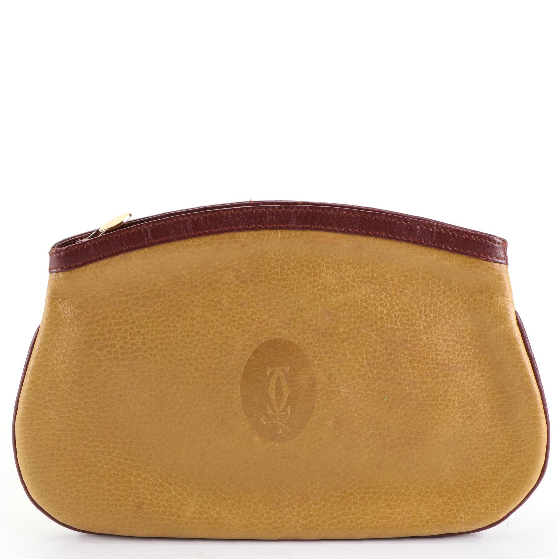 Cartier Clutch Pouch in Bicolor Grained and Smooth Leather