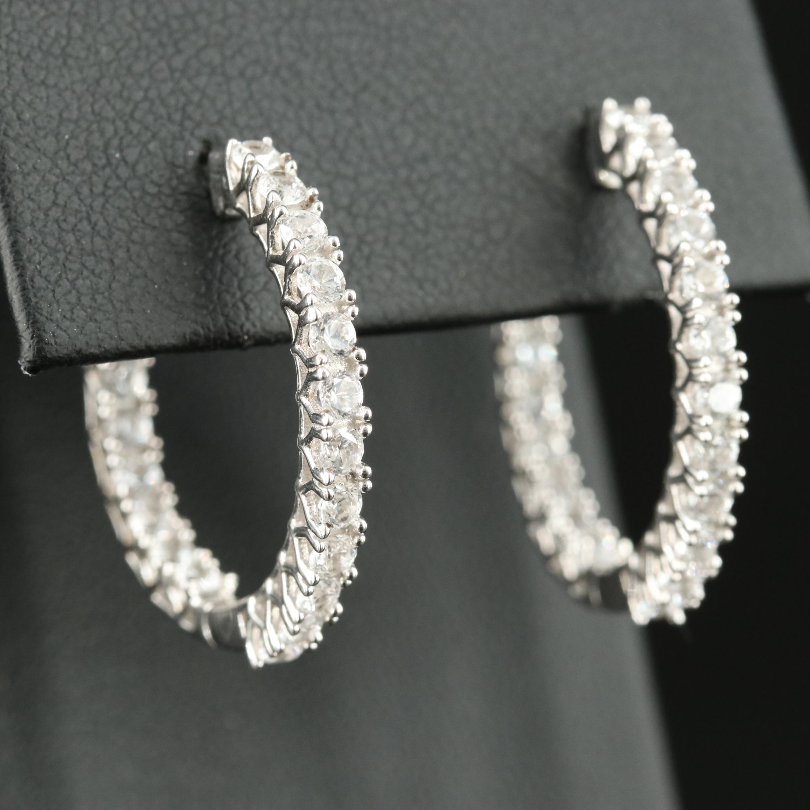 Sterling Sapphire Inside-Out Hoop Earrings