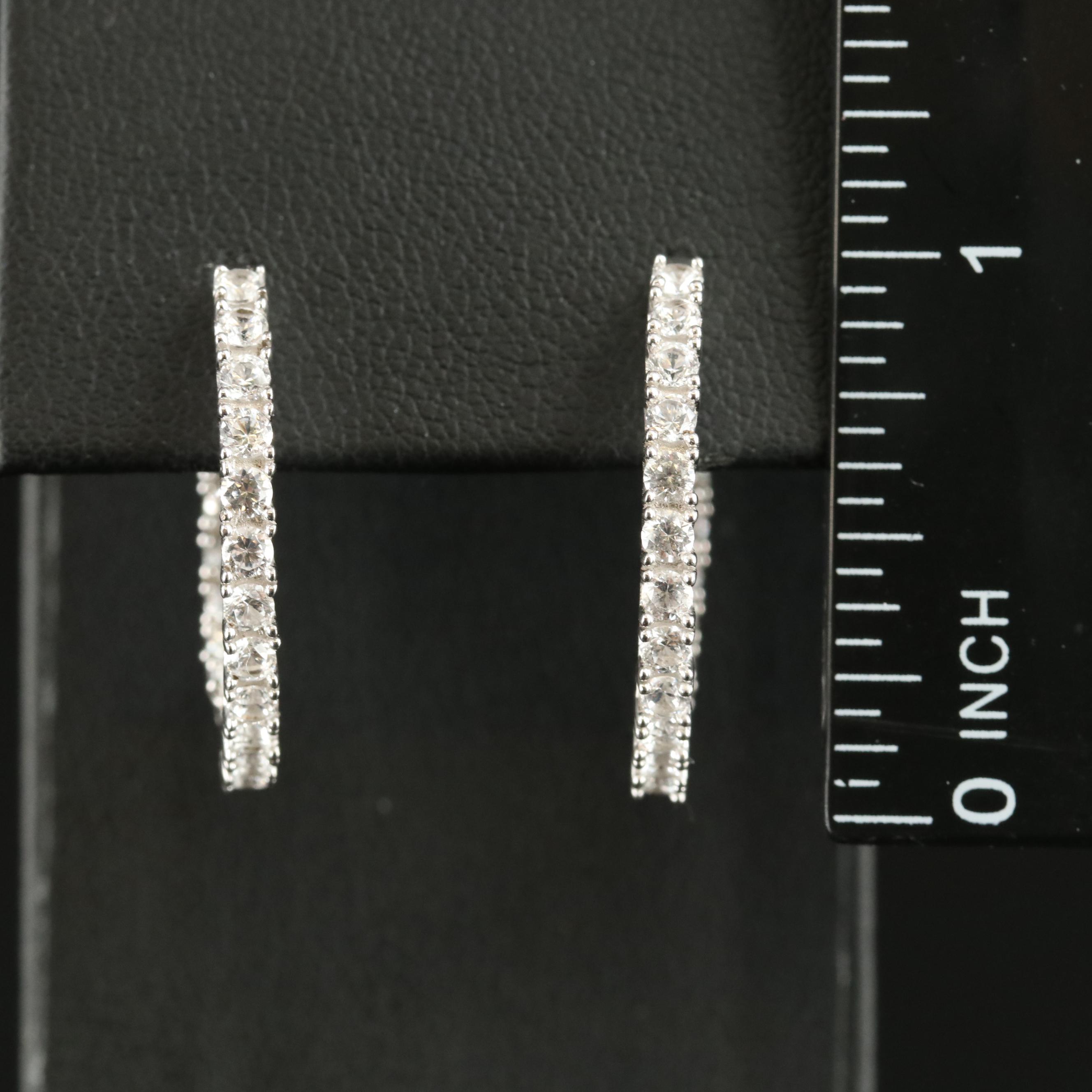 Sterling Sapphire Inside-Out Hoop Earrings