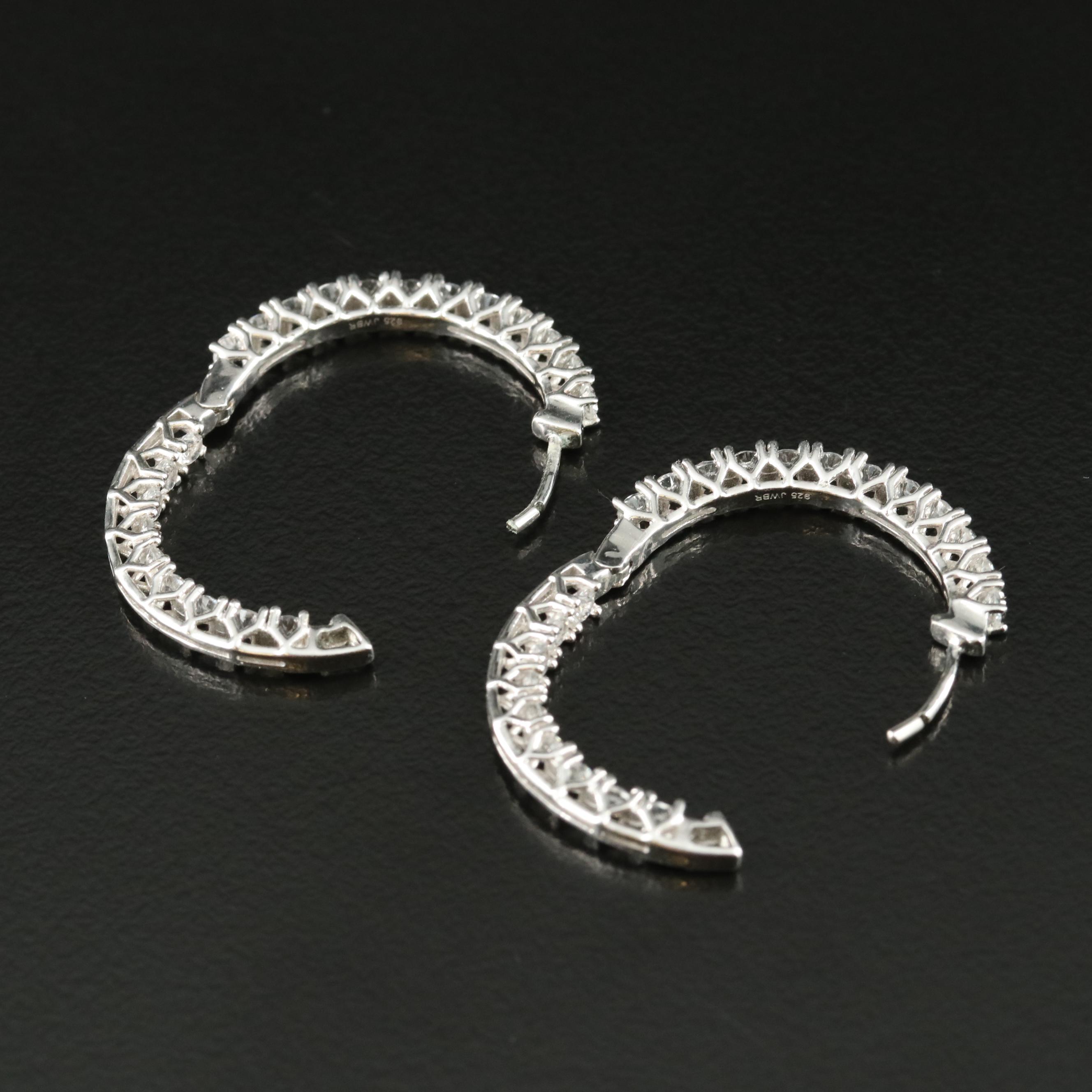 Sterling Sapphire Inside-Out Hoop Earrings