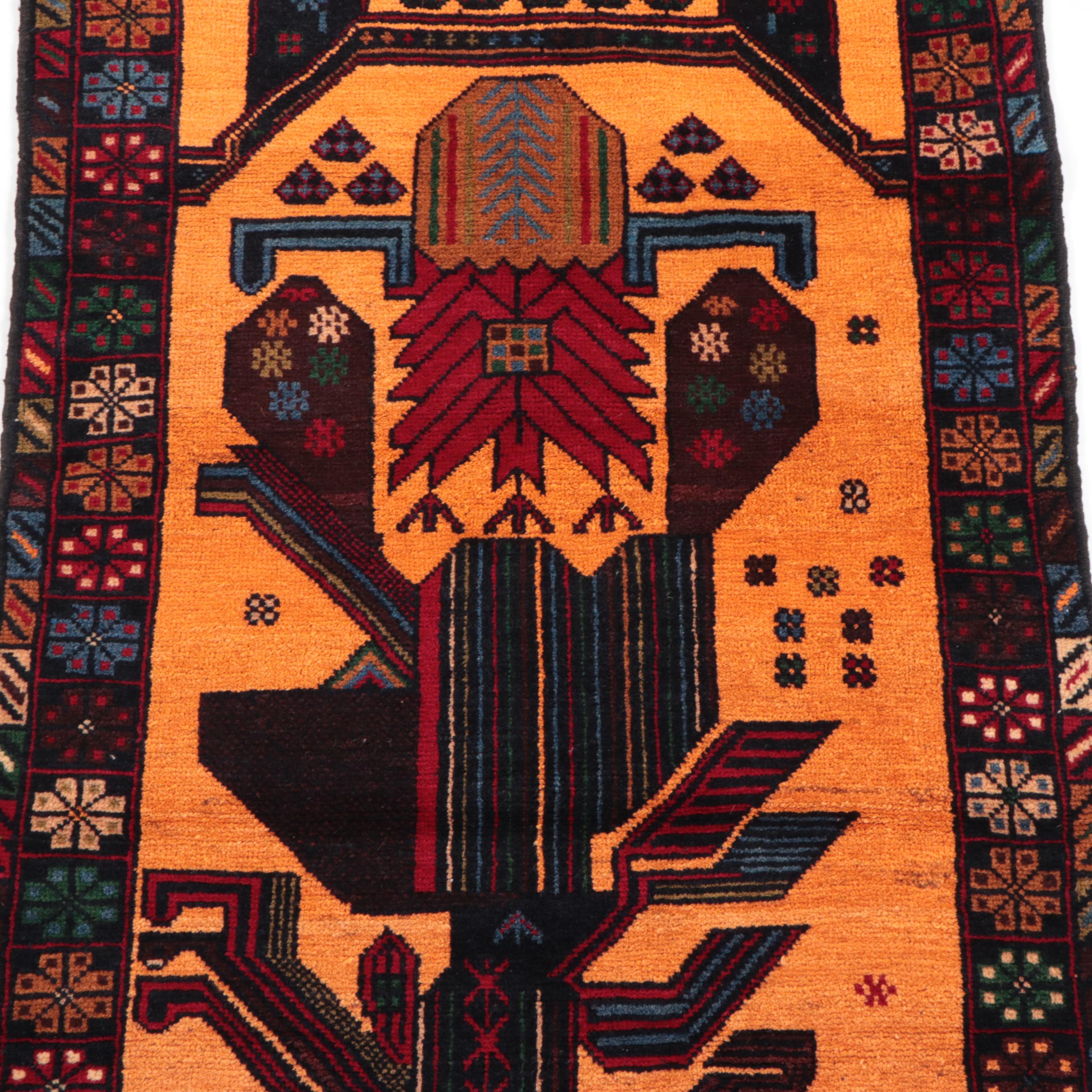 2'11 x 4'8 Hand-Knotted Afghan Village Pictorial Accent Rug