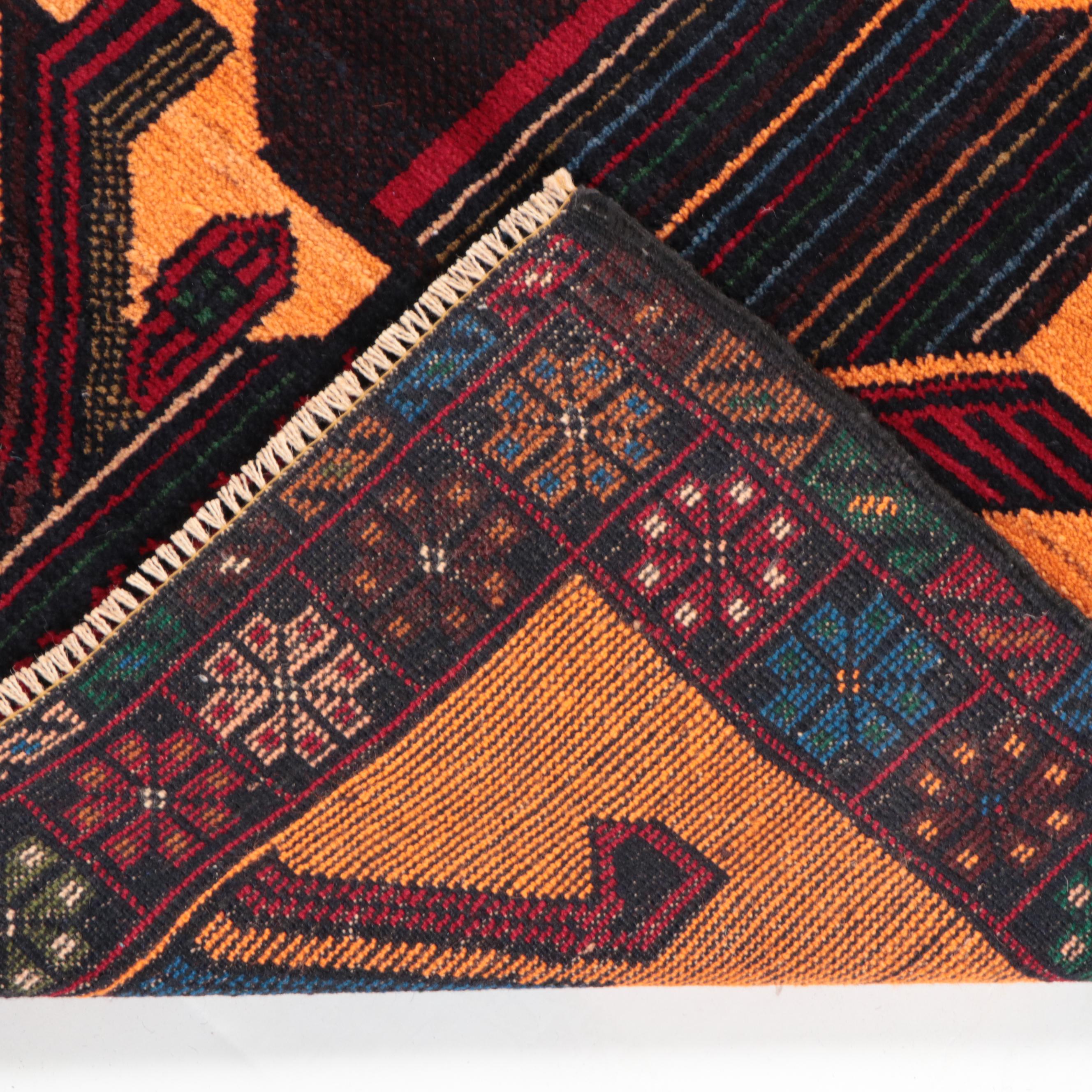 2'11 x 4'8 Hand-Knotted Afghan Village Pictorial Accent Rug