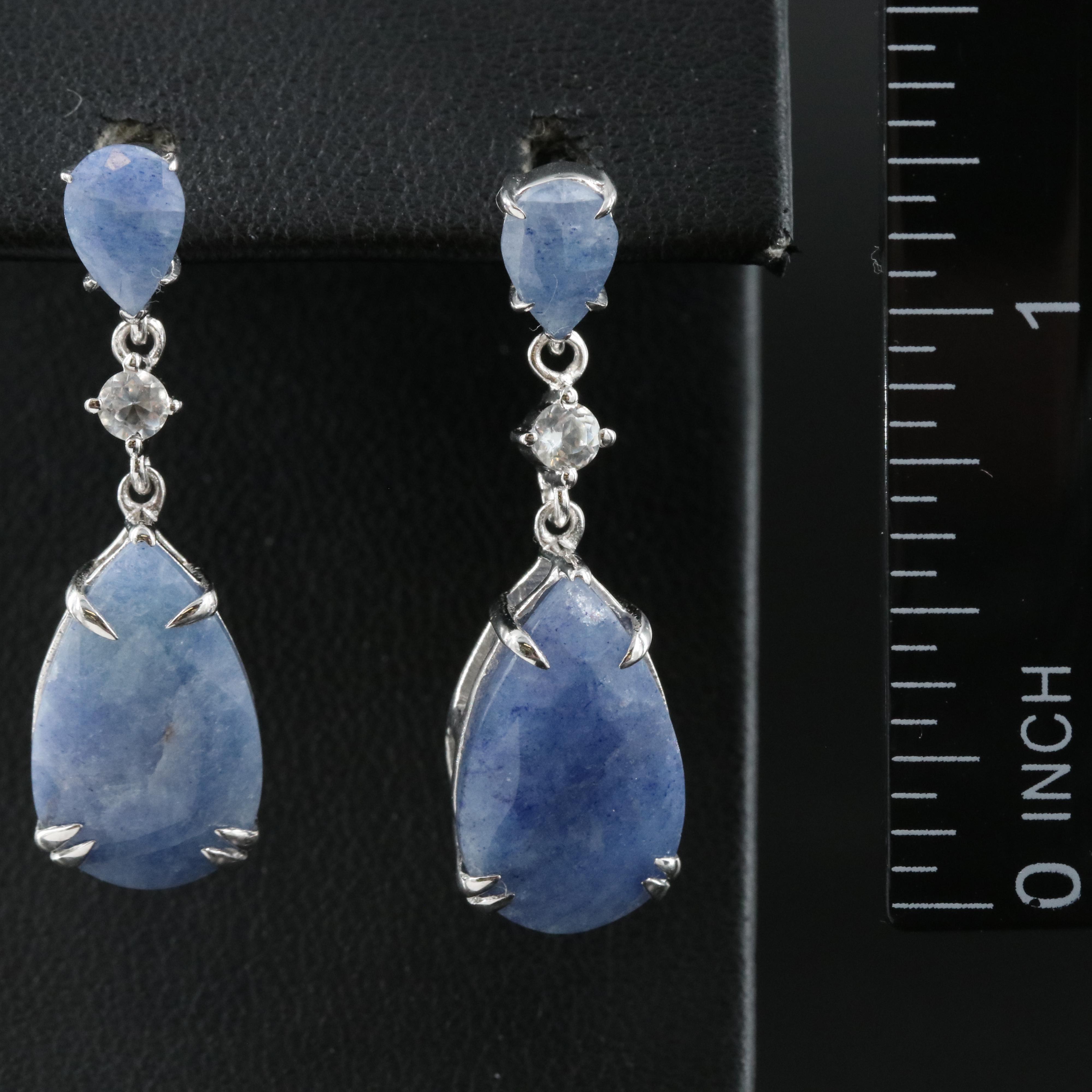 Sterling Beryl and Topaz Earrings