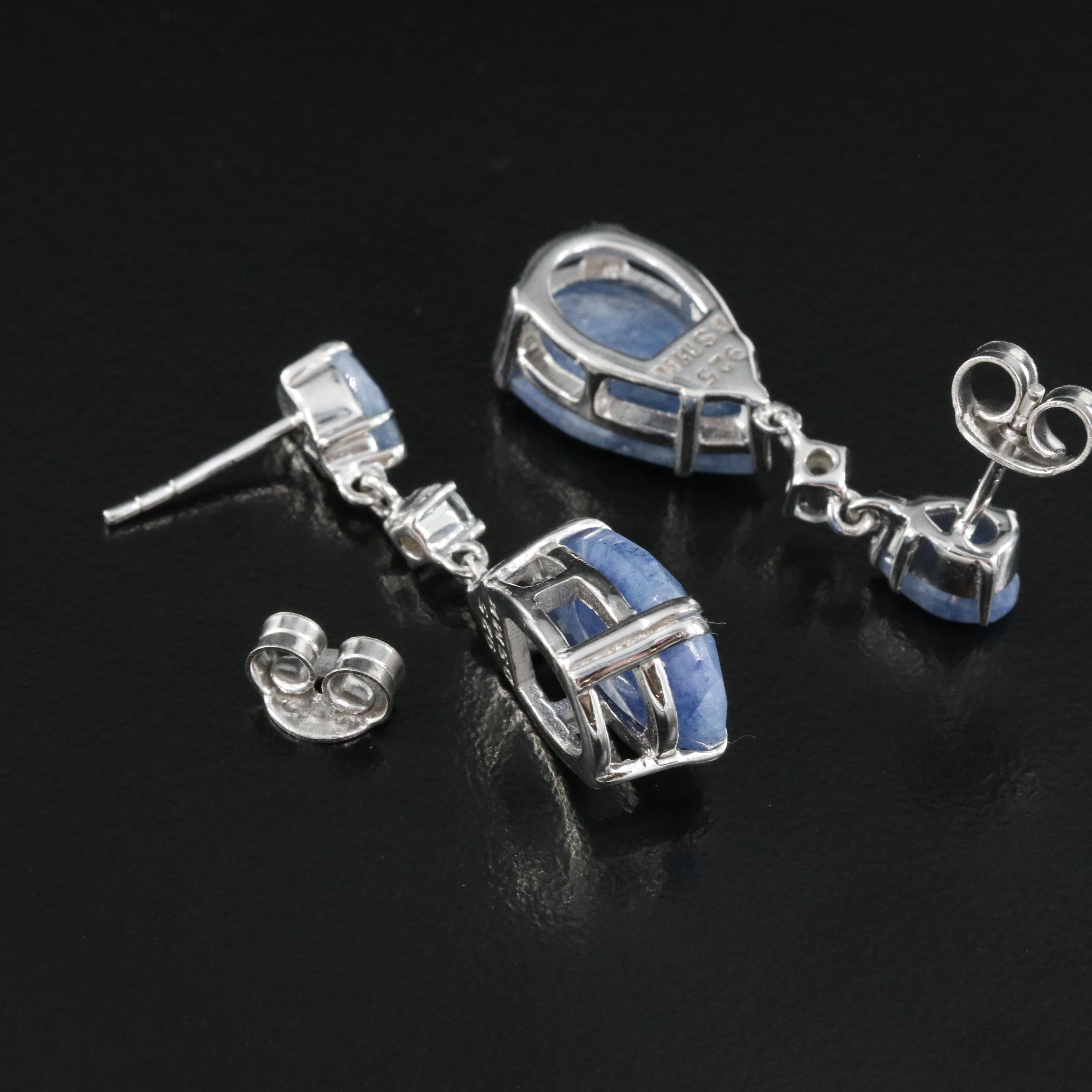 Sterling Beryl and Topaz Earrings