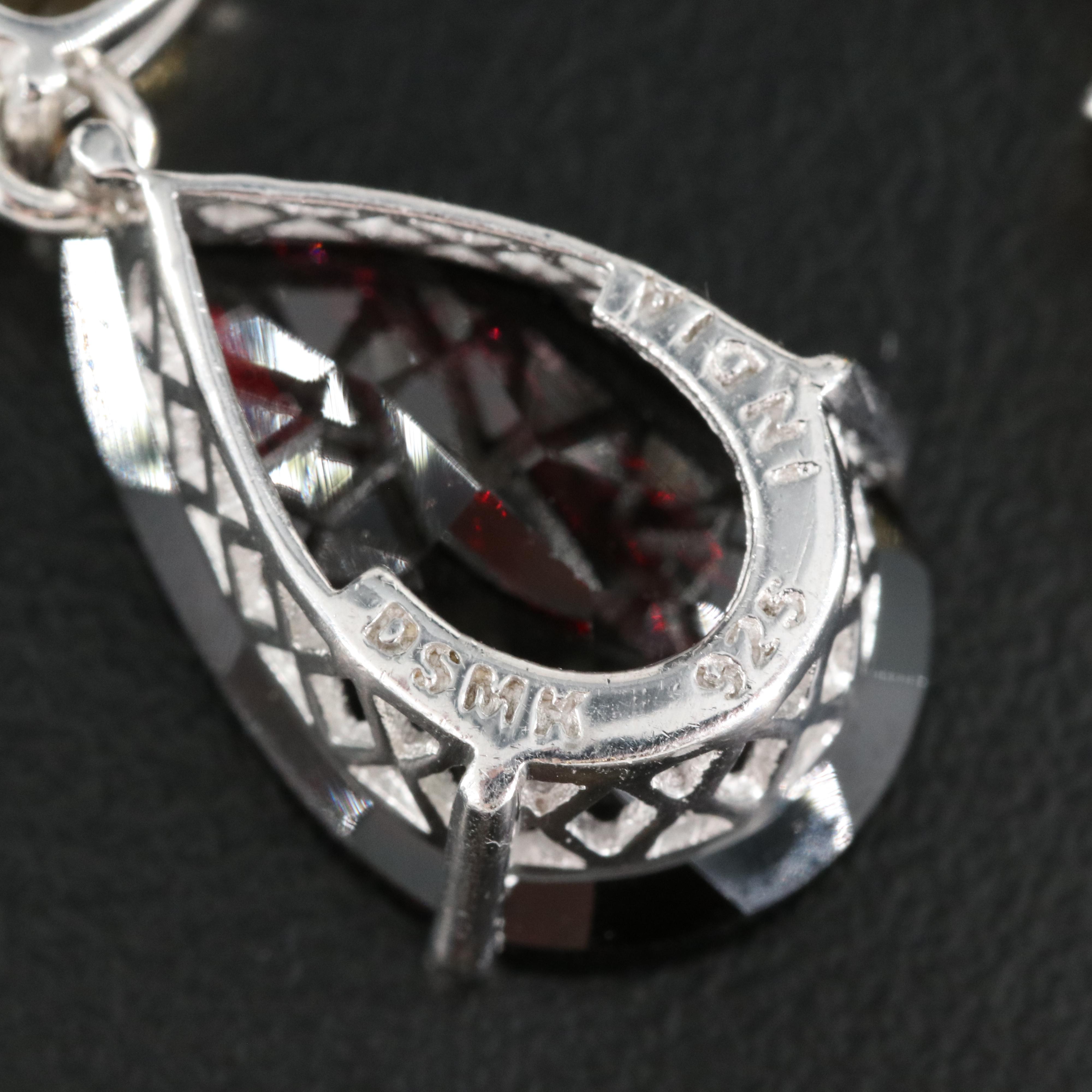 Sterling Garnet and Citrine Earrings