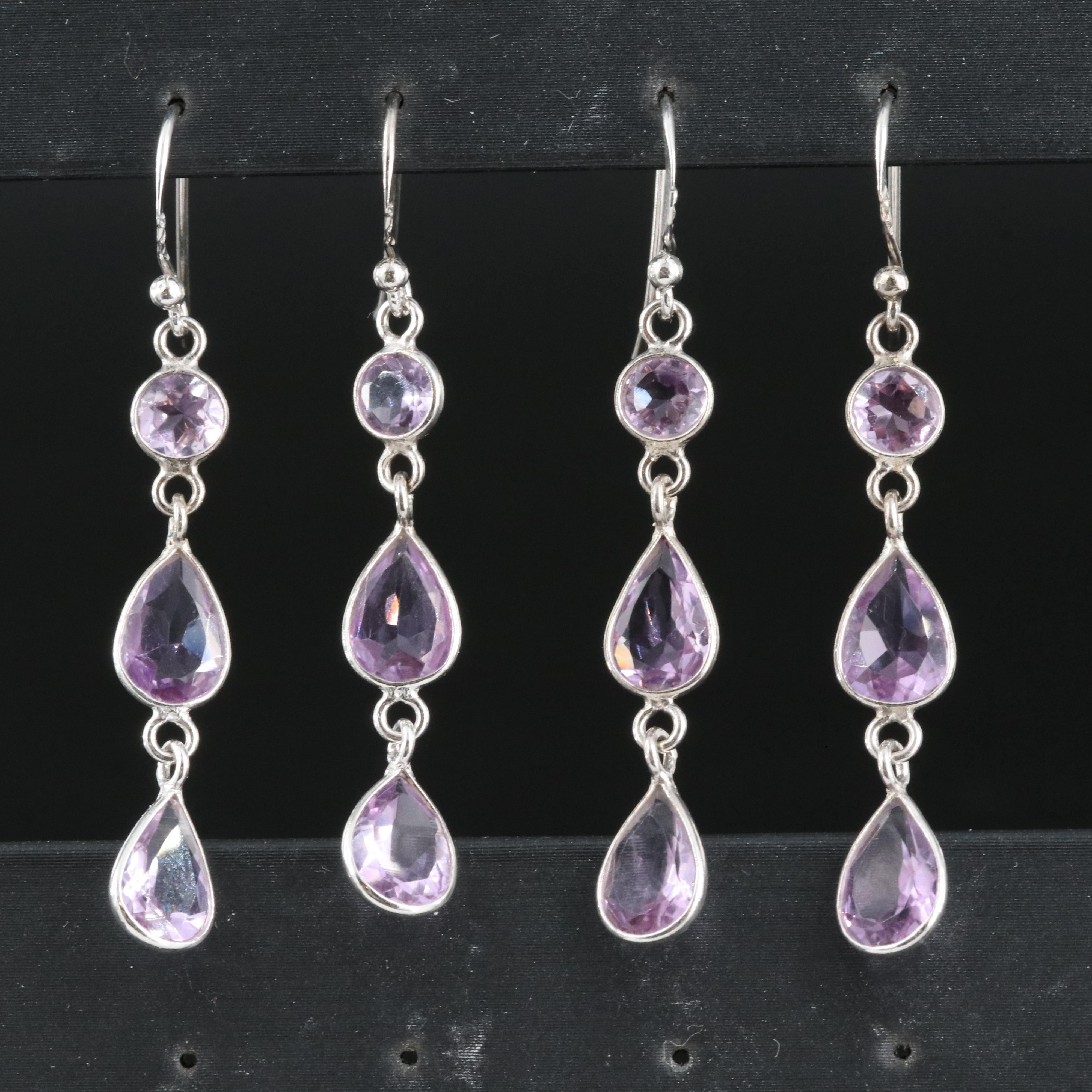 Sterling Amethyst Earrings