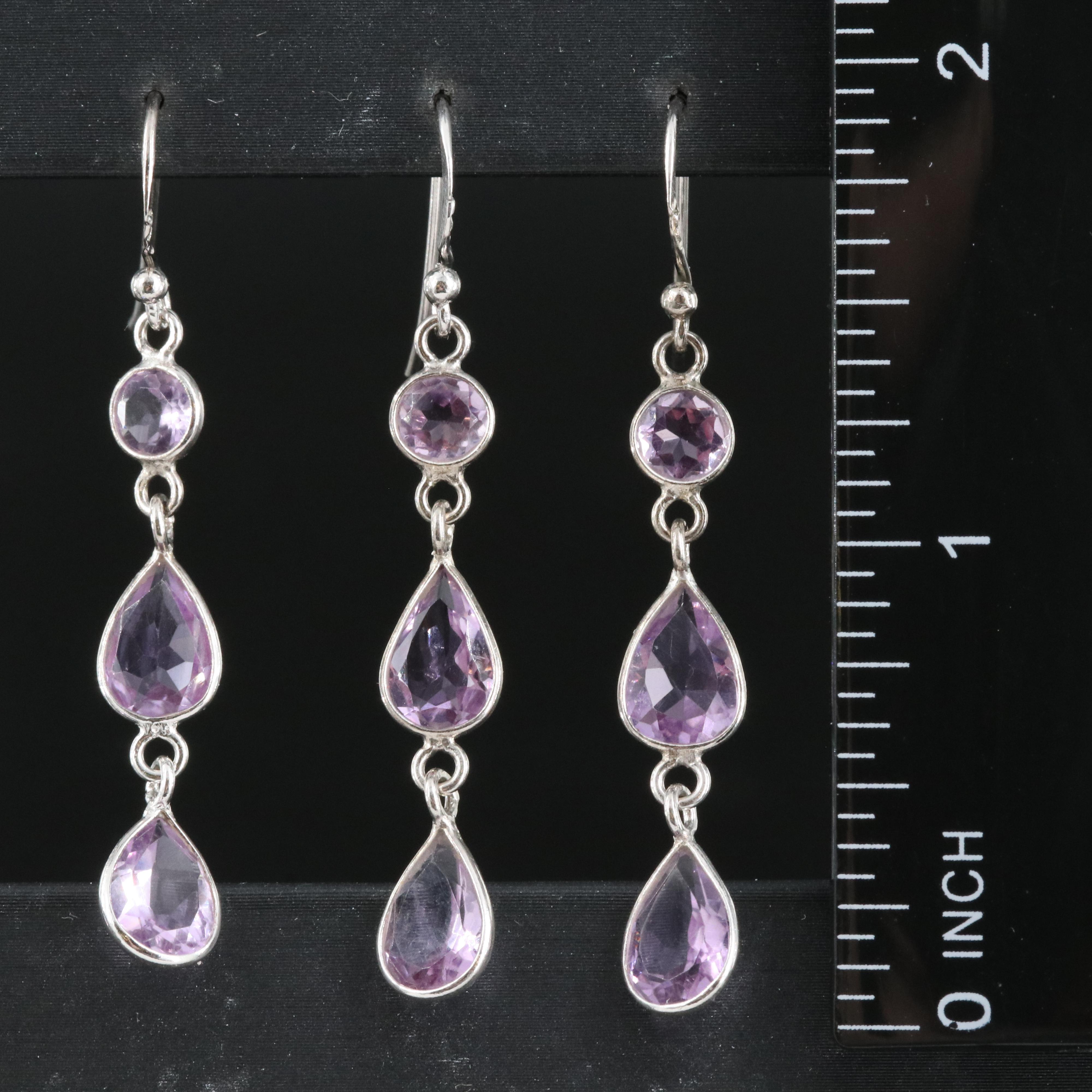 Sterling Amethyst Earrings