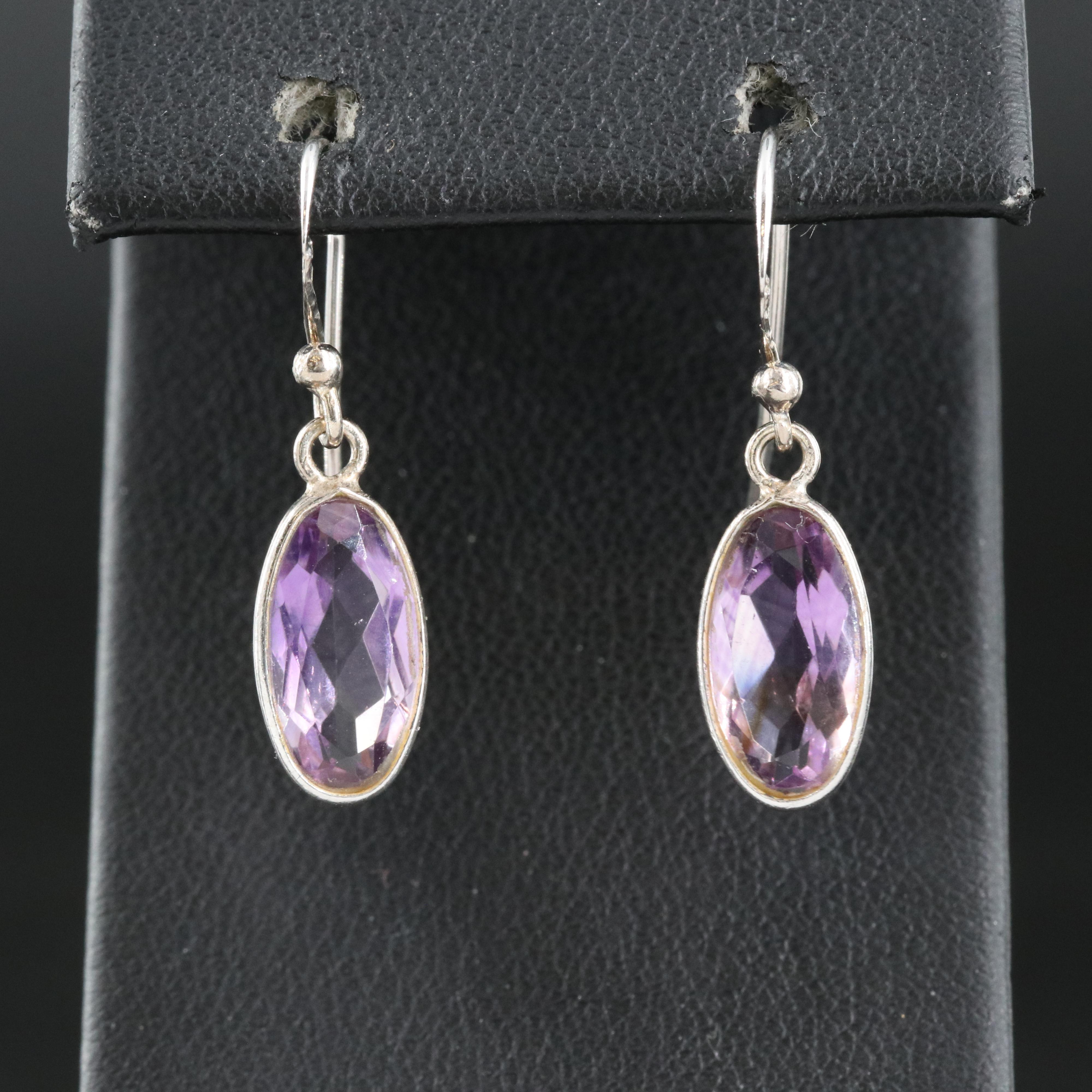 Sterling Amethyst Earrings