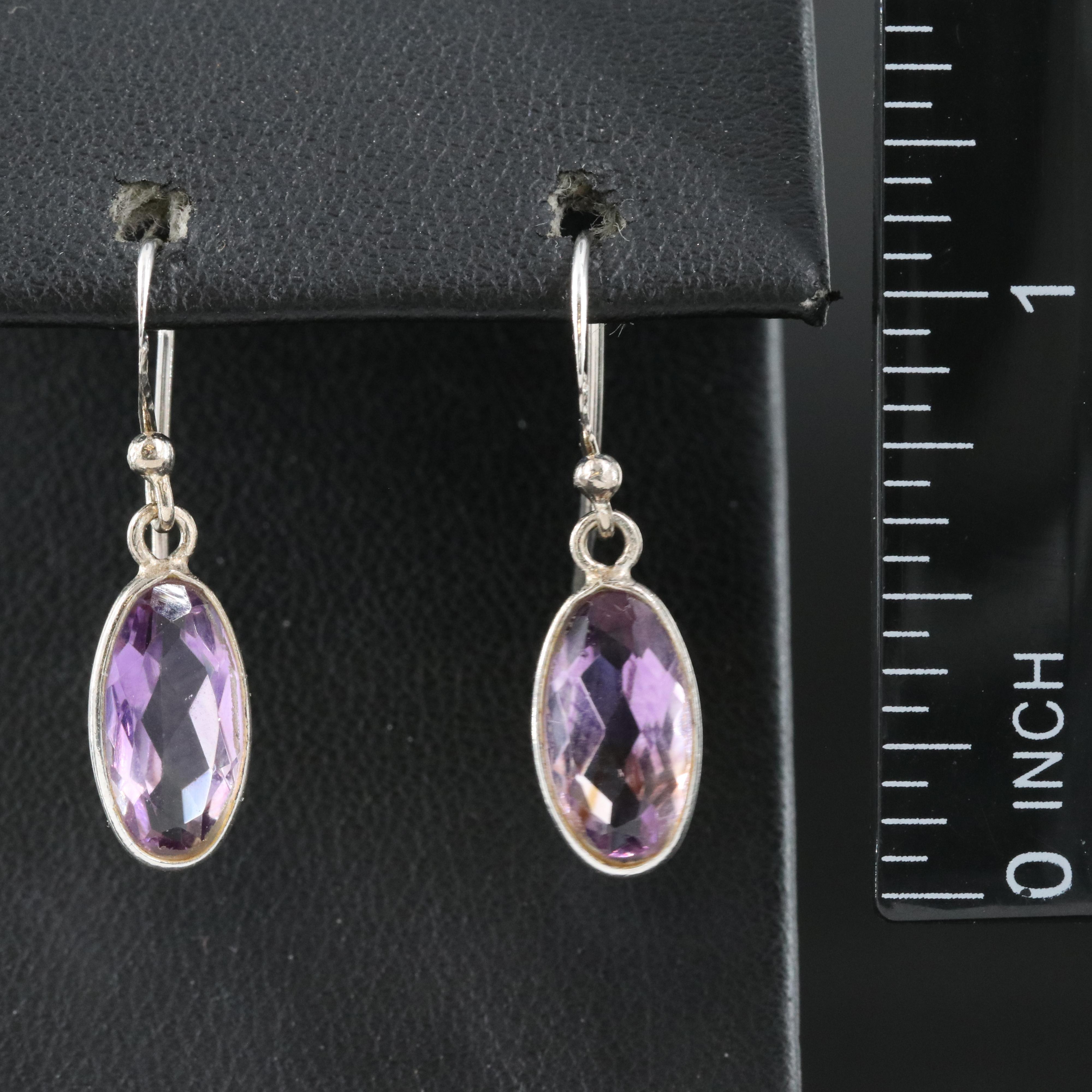 Sterling Amethyst Earrings