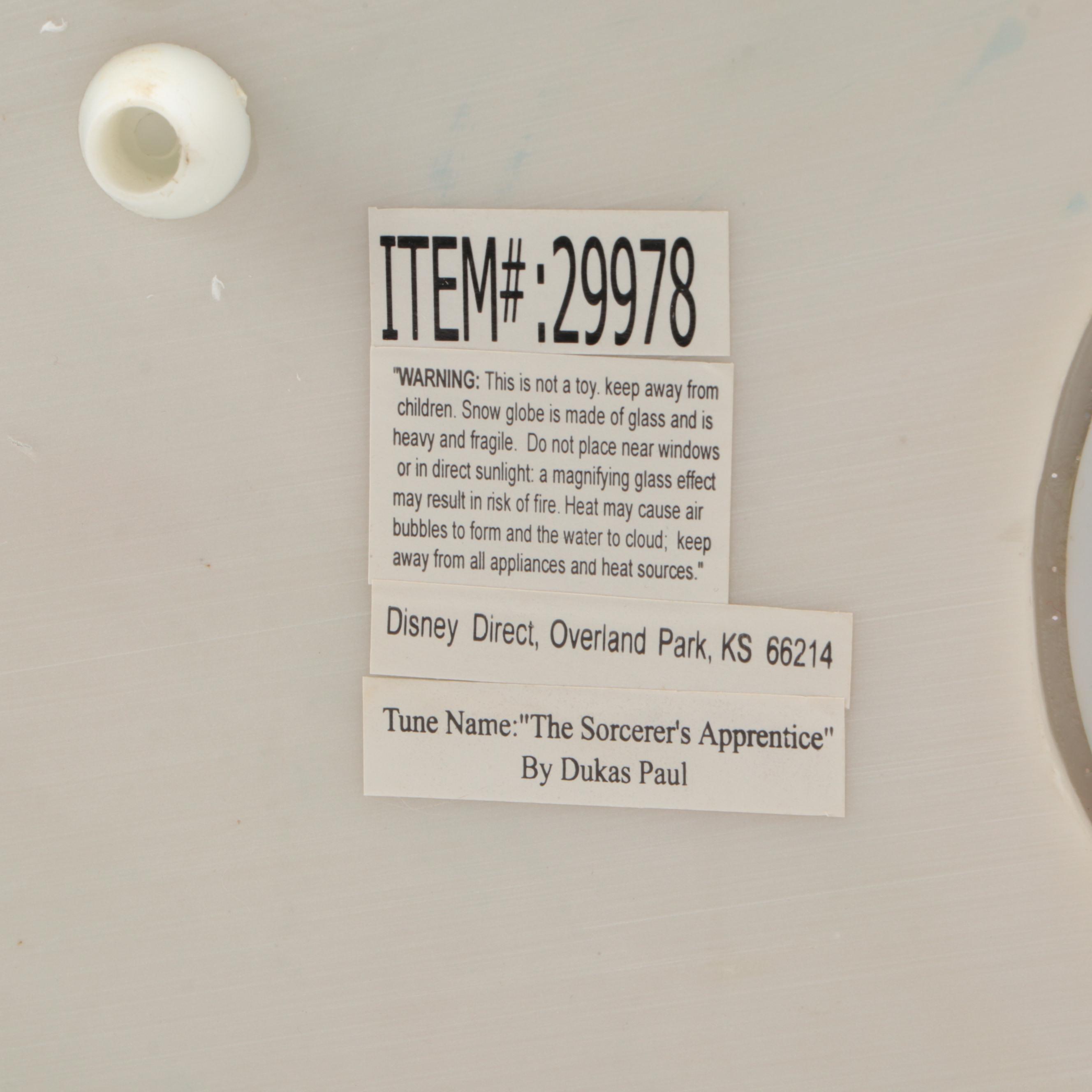 Disney Direct Mickey as the Sorcerer's Apprentice Figural Musical Snowglobe