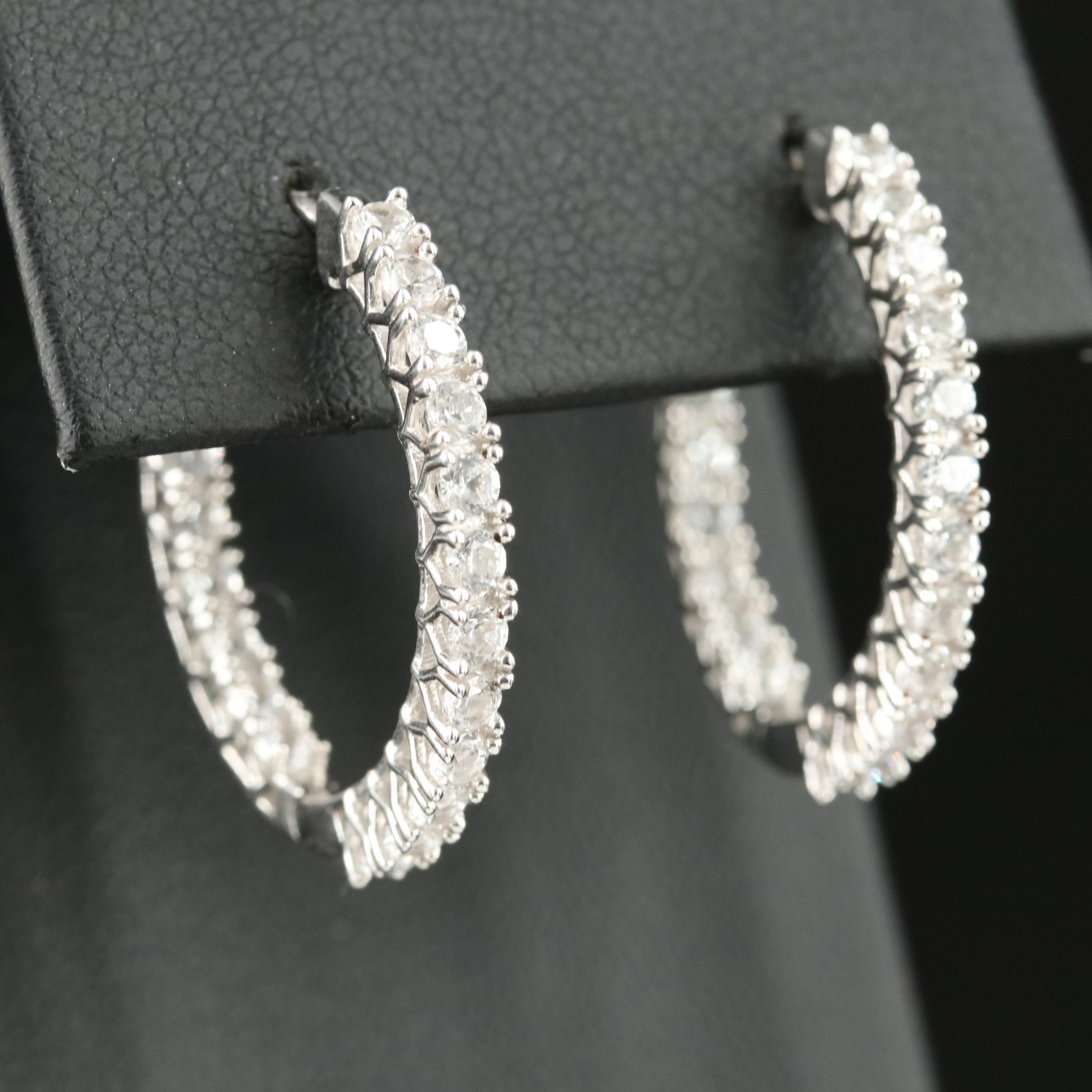 Sterling Sapphire Inside-Out Hoop Earrings